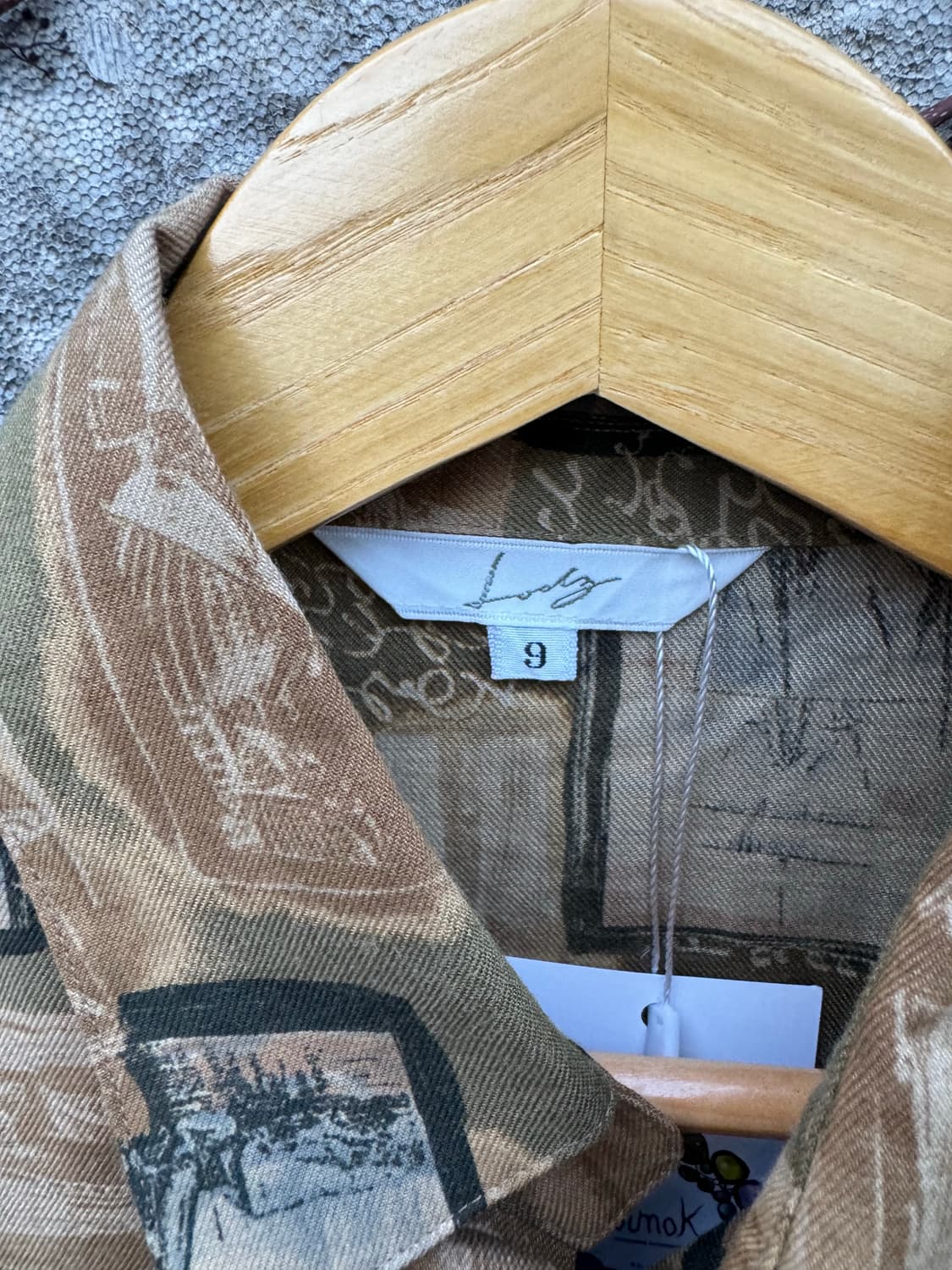 일본 빈티지 코튼 폴리 혼방 에스닉 패턴 셔츠 택달림 상품이미지4