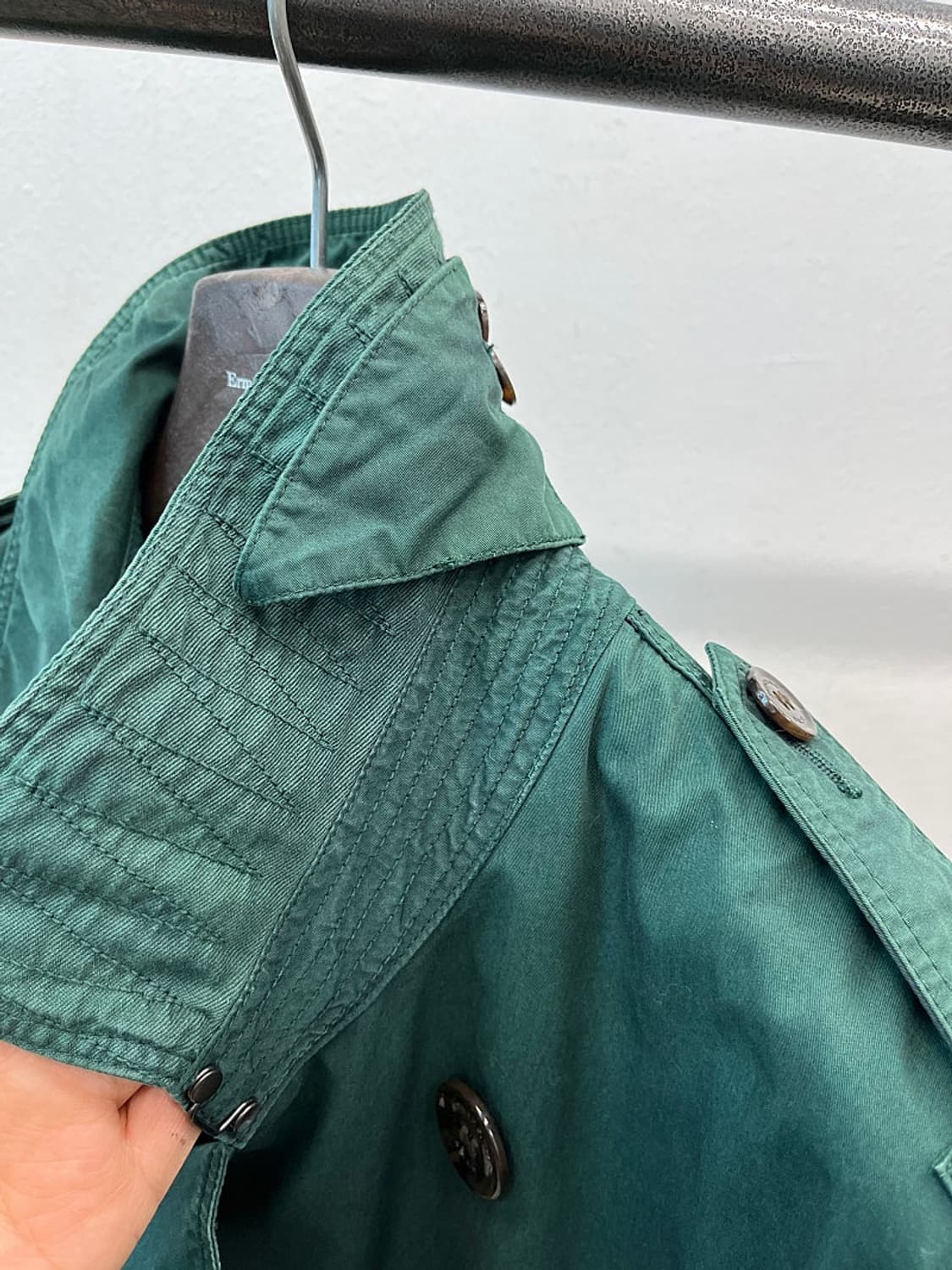 100) 버버리 모스그린 코튼 트렌치코트  상품이미지6