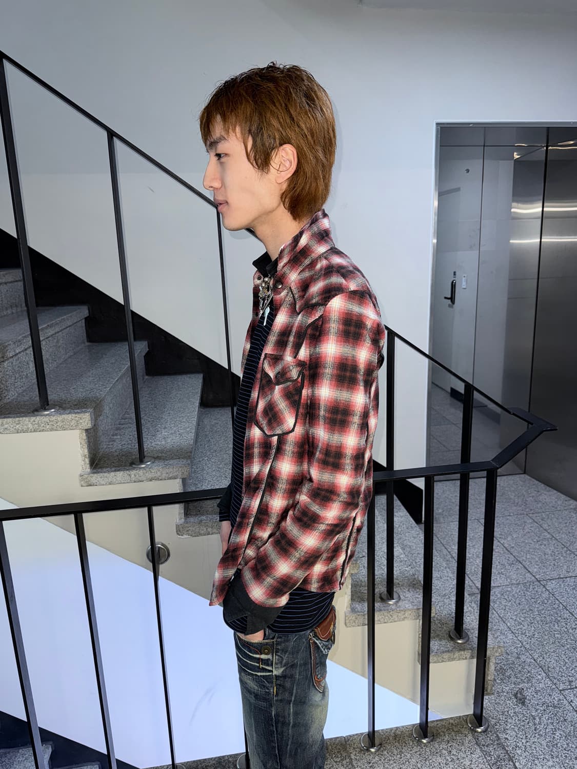double collar check shirt 상품이미지4
