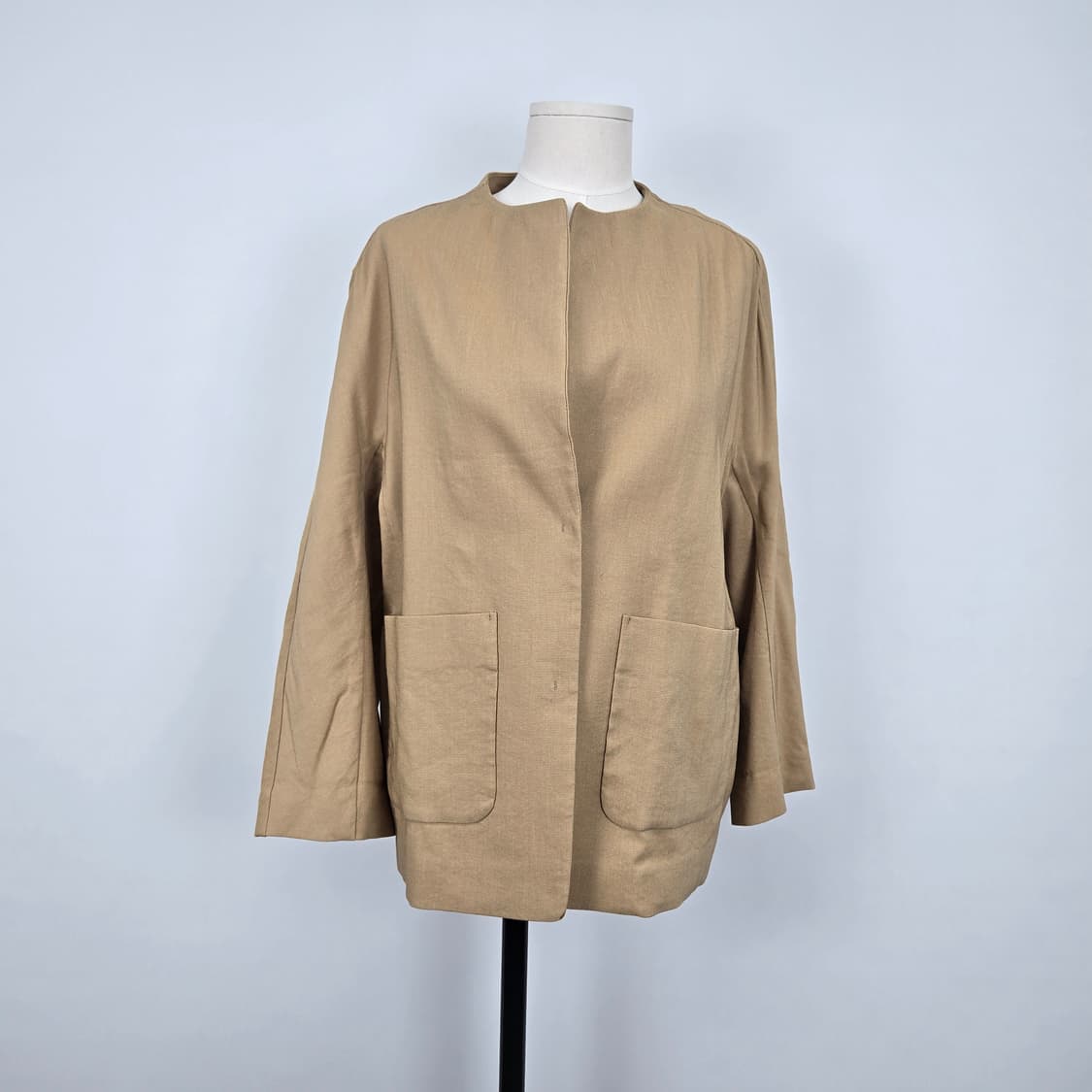 0185 아이잗바바 린넨 혼방라운드넥 포켓 자켓 66 상품이미지1