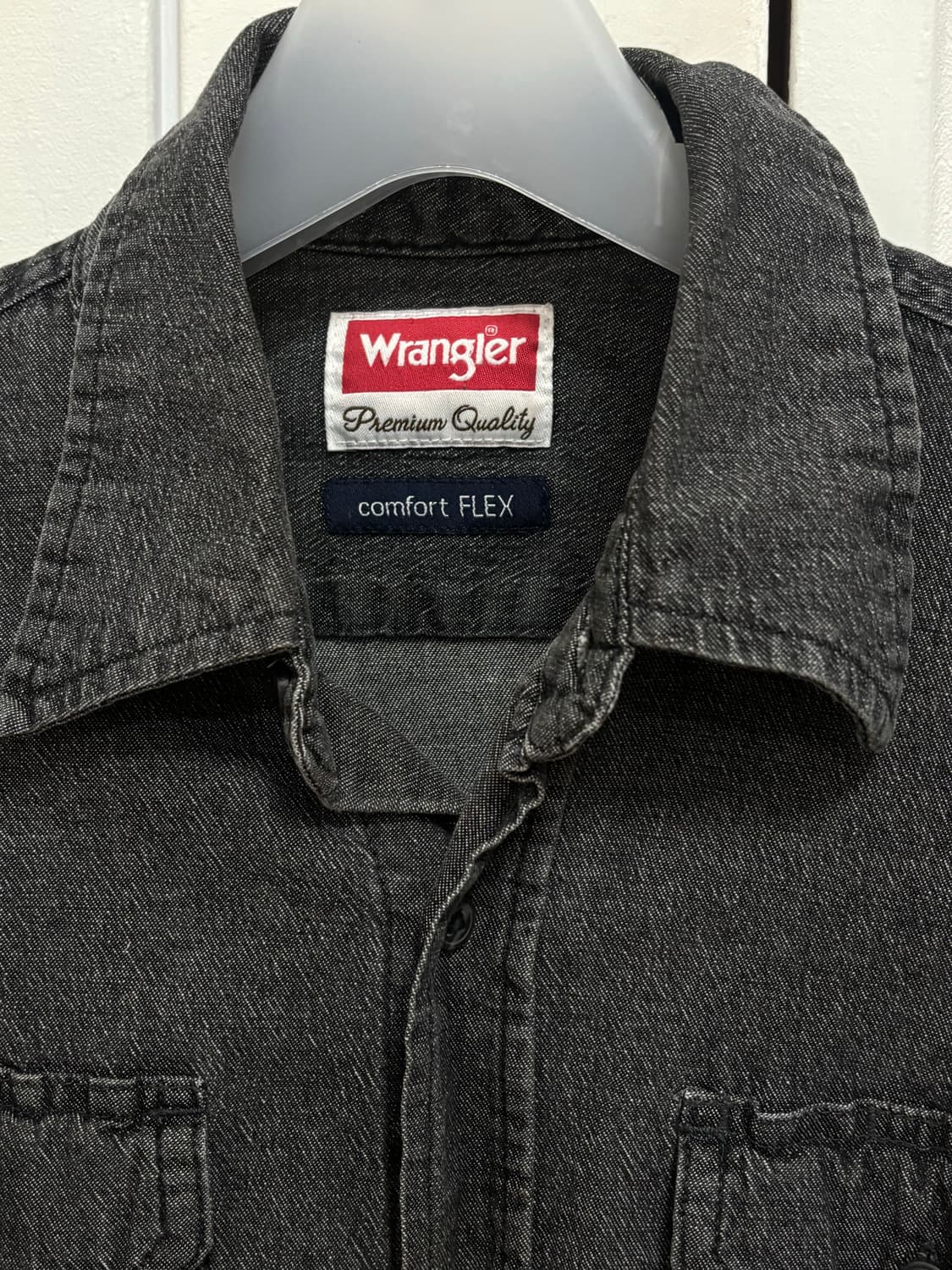 빈티지 랭글러 흑청 데님셔츠 상품이미지4