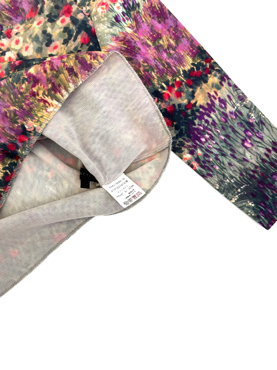 Floral Mesh Turtleneck Top 상품이미지4
