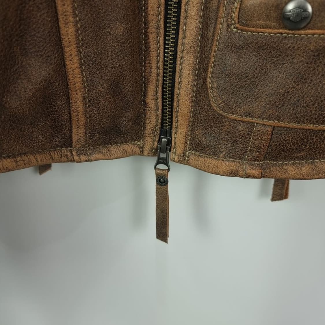 할리데이비슨 카우 & 램스킨 레더 빅로고 바이커 자켓 P01134 상품이미지7