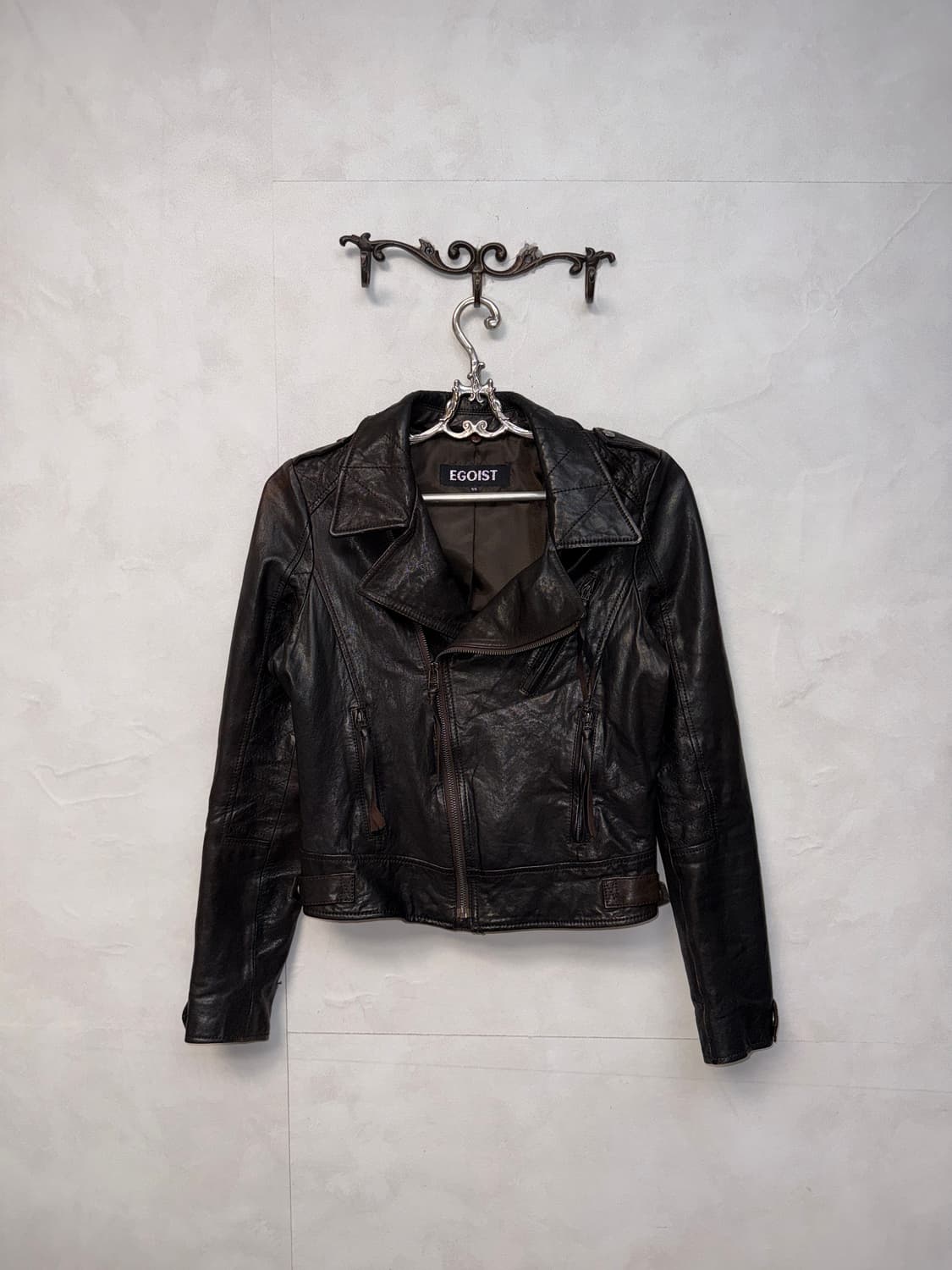 EGOIST dark brown lamb skin rider jacket 상품이미지1