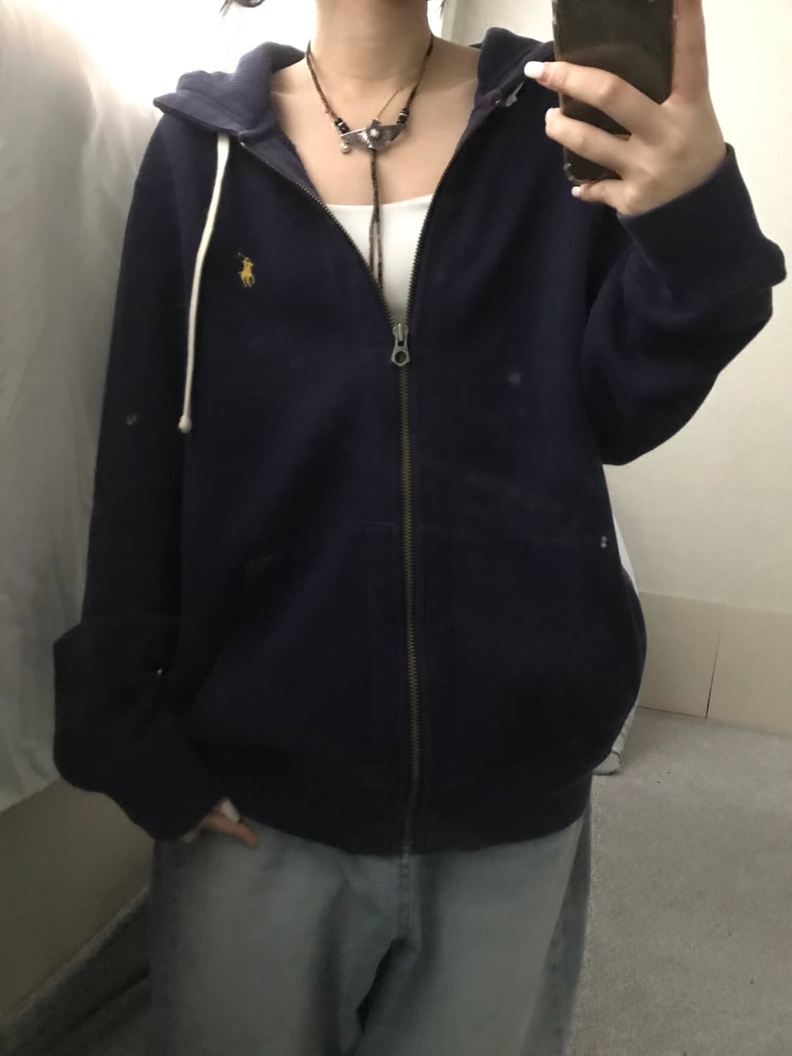 폴로 네이비 스웻 후드집업 상품이미지3