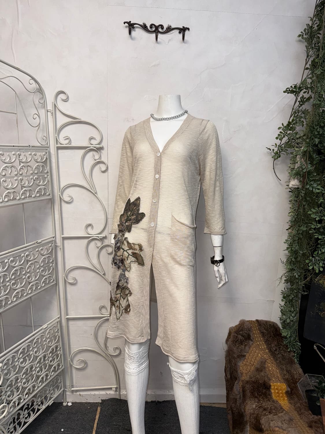 Oatmeal oriental patch long cardigan  상품이미지1