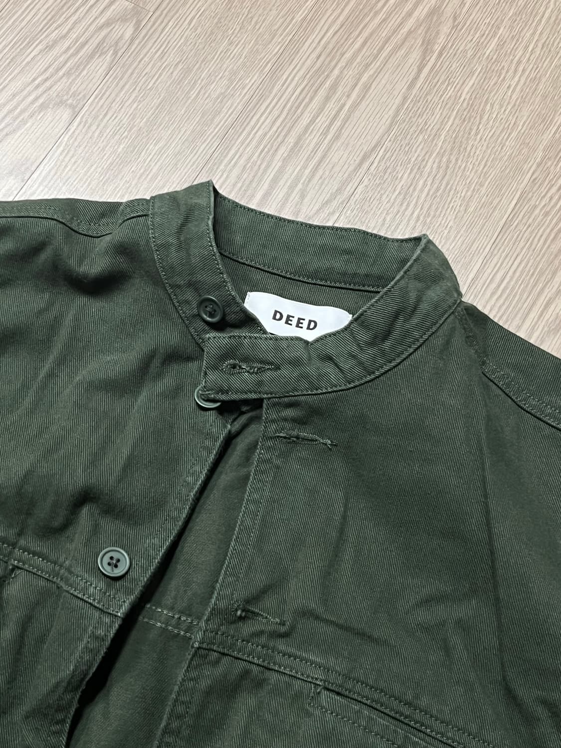 [새상품] 오버핏 카키 차이나카라 청자켓 상품이미지6