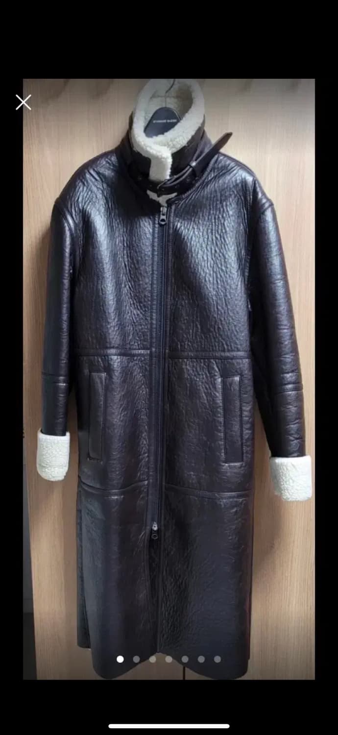 르윗 가죽 롱 무스탕 상품이미지1