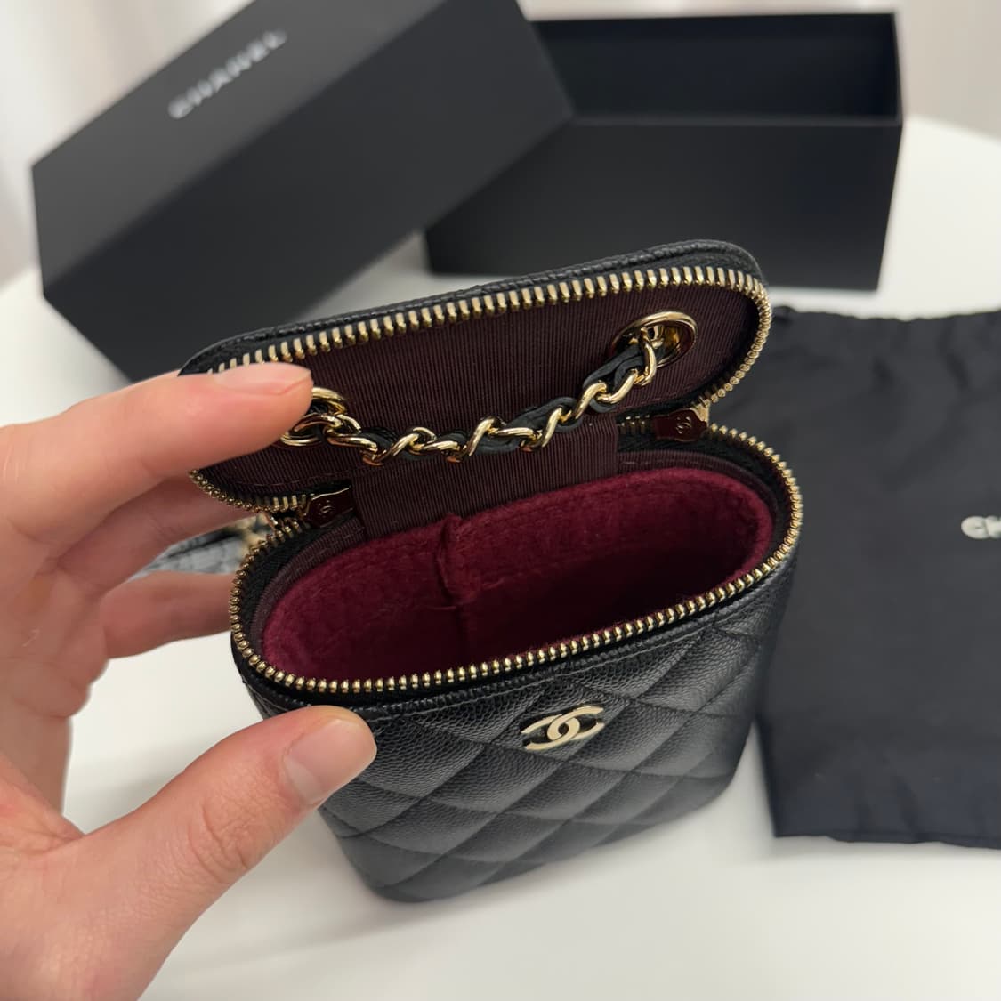 [정품] 샤넬 베니티 체인 크로스백 캐비어 블랙 상품이미지9