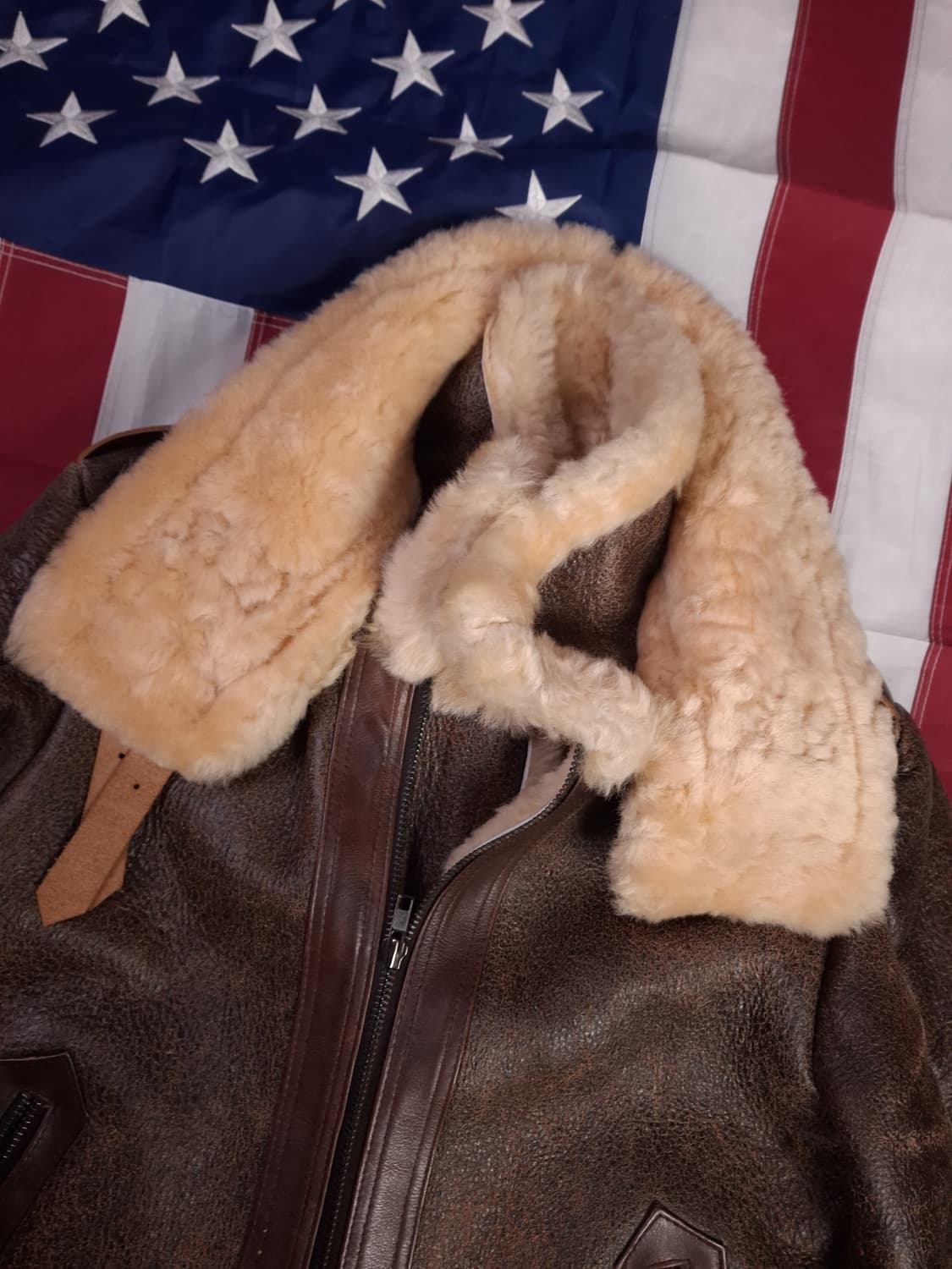 새제품 빈티지 리얼레더 무스탕 상품이미지3