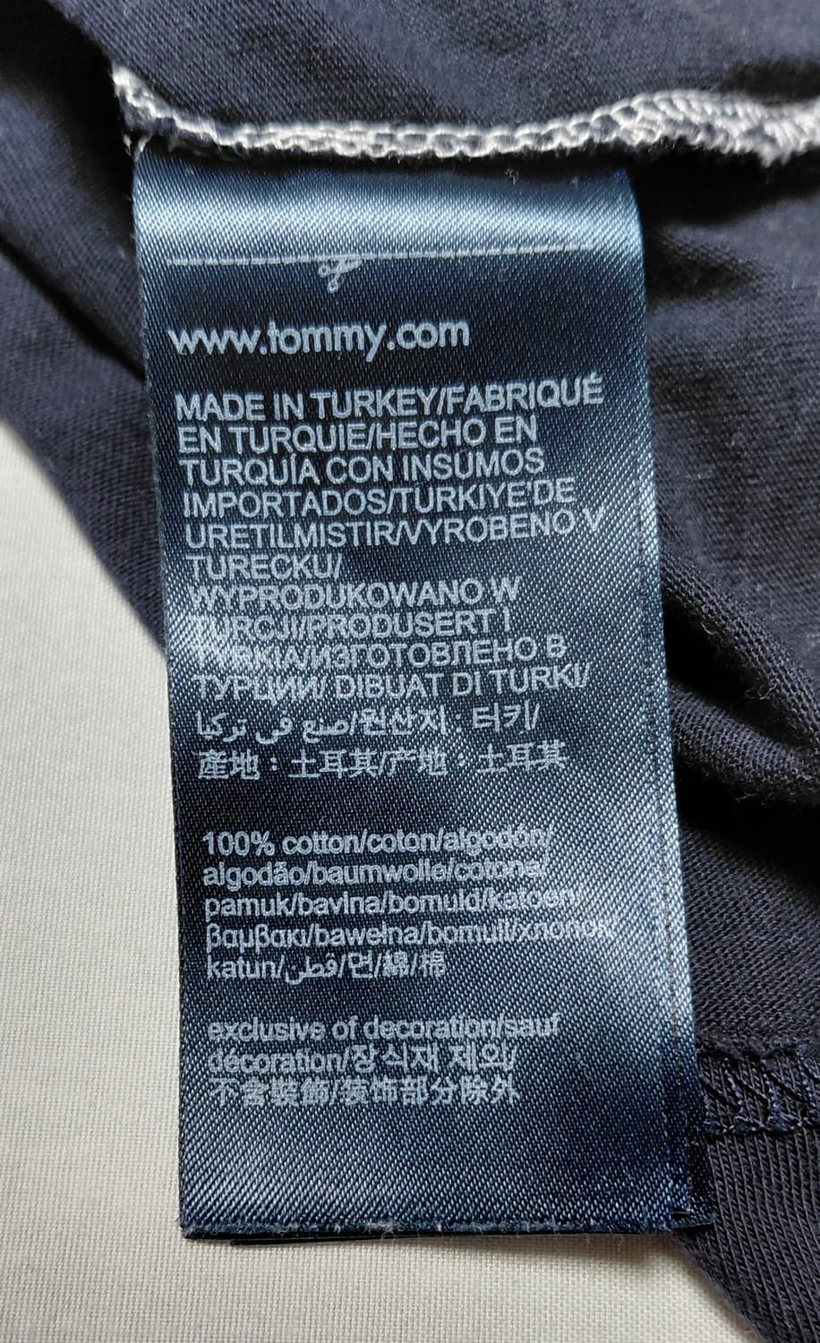 타미힐피거 빅 로고 배색 반팔 티셔츠 (L사이즈/상태 우수) 상품이미지6