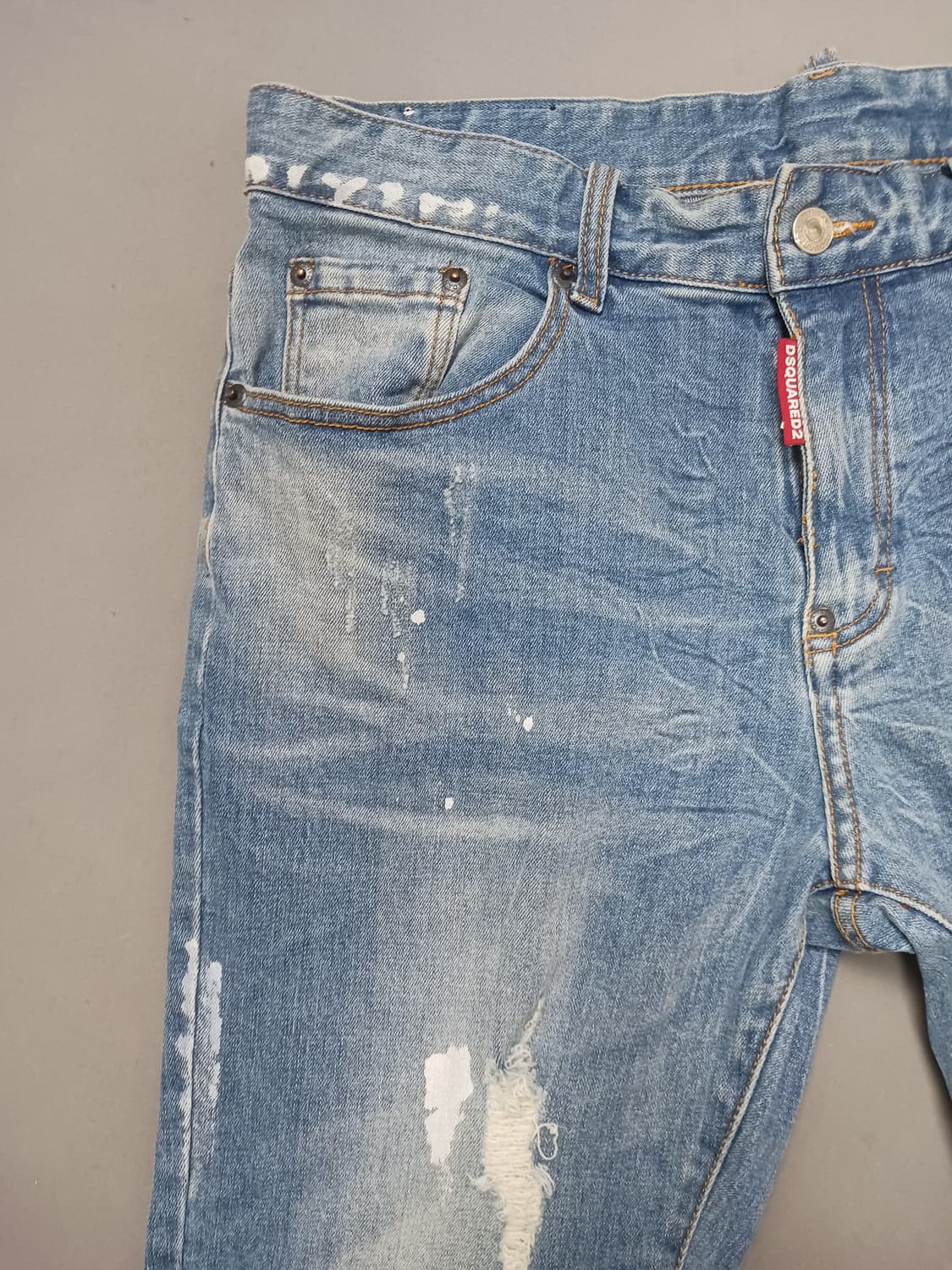 [34] 디스퀘어드2 화이트페인트 디스 슬림진 청바지 상품이미지2