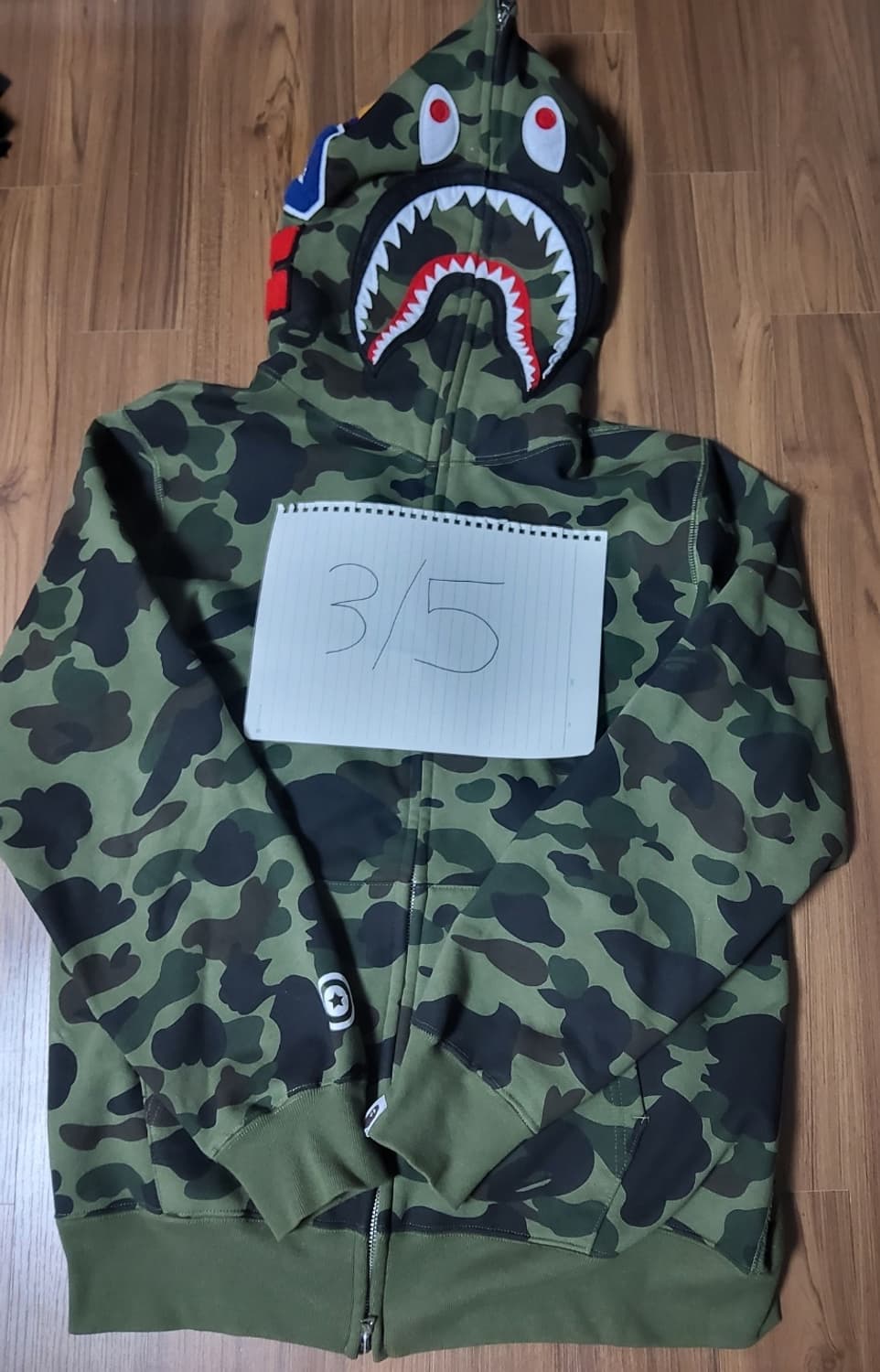 베이프 샤크후드 녹계 새상품 m 상품이미지1