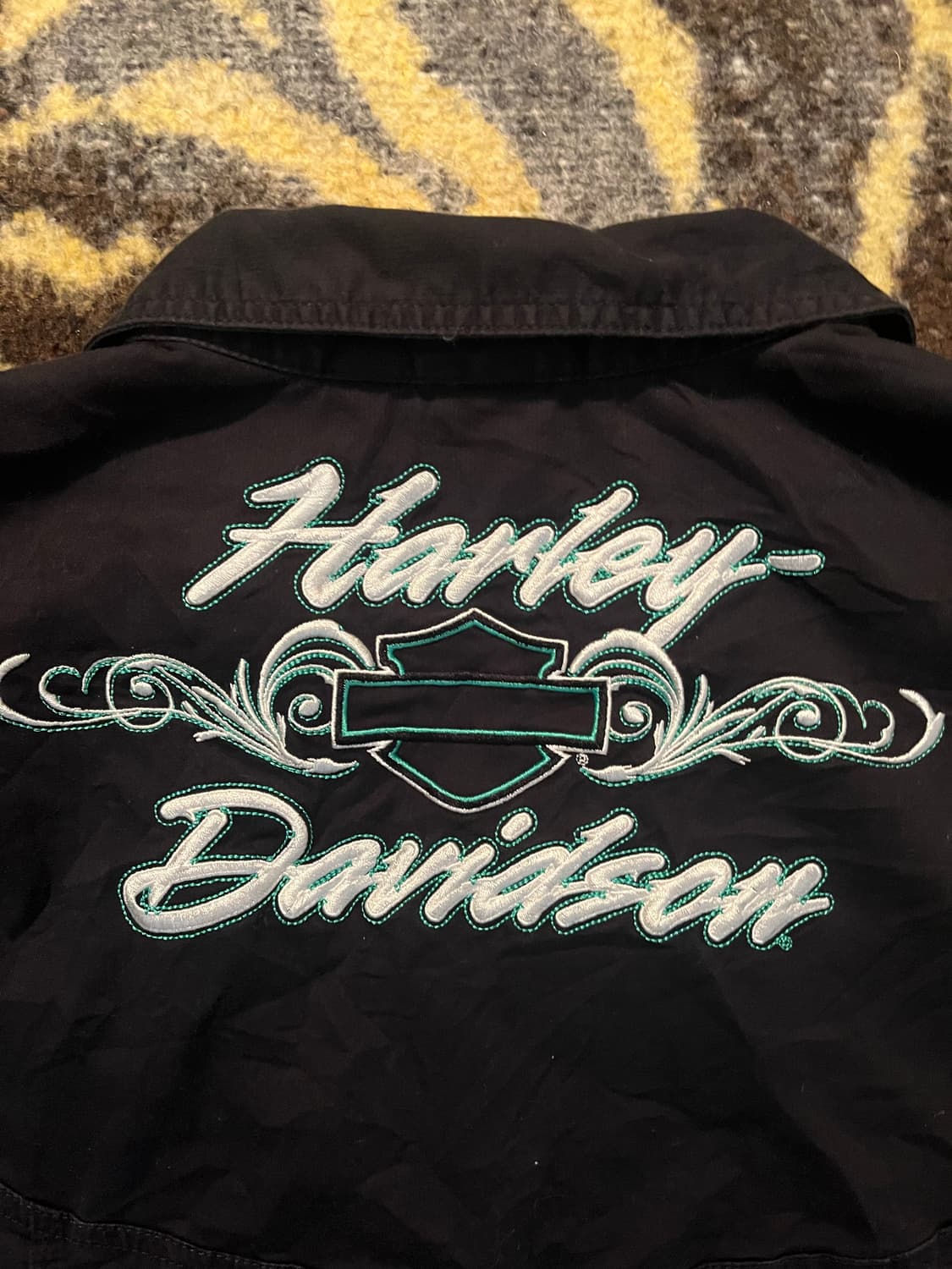 Harley davidson 레이스업 바이커 베스트 상품이미지2
