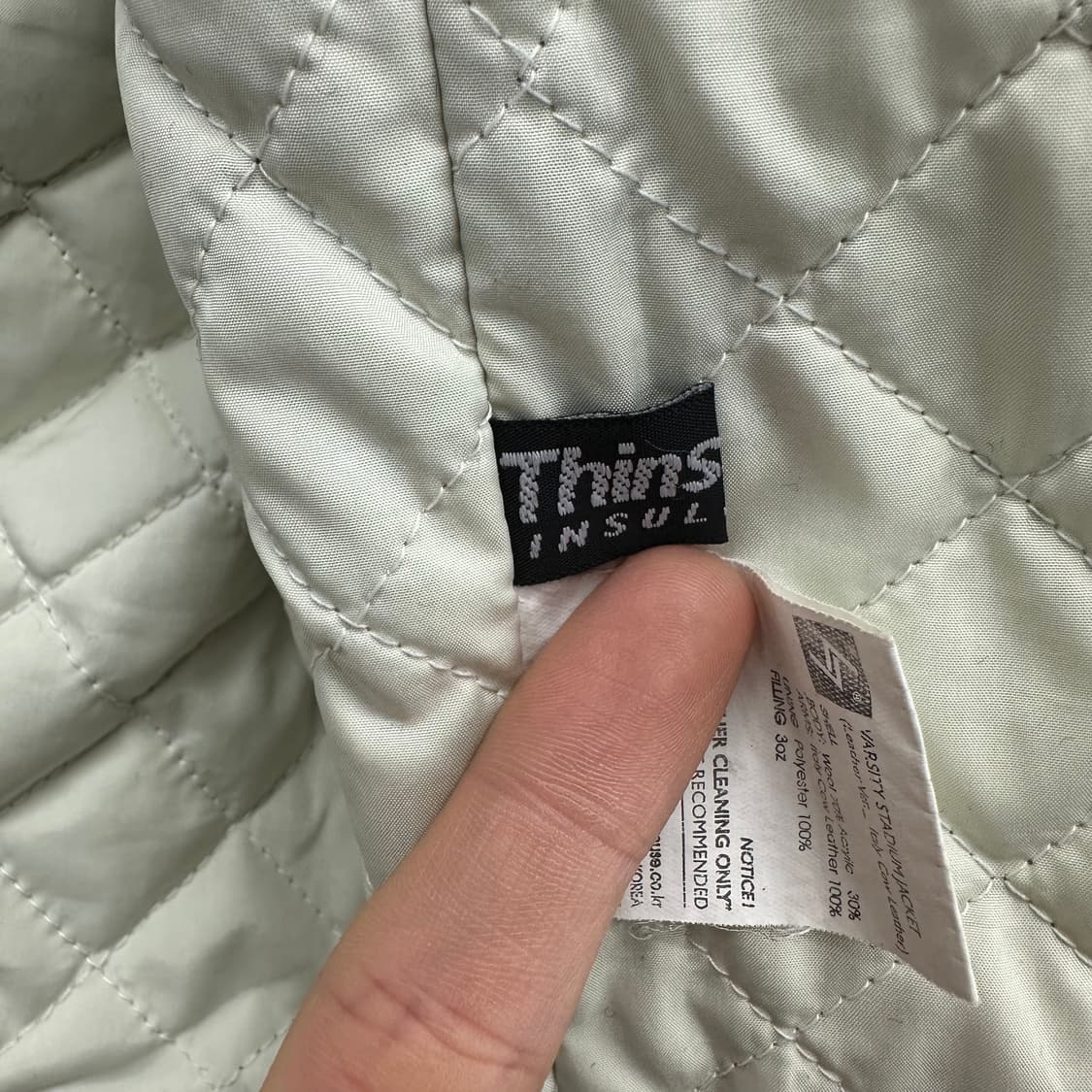 95 라이풀 남자 아이보리 신슐레이트 스타디움 자켓 상품이미지5