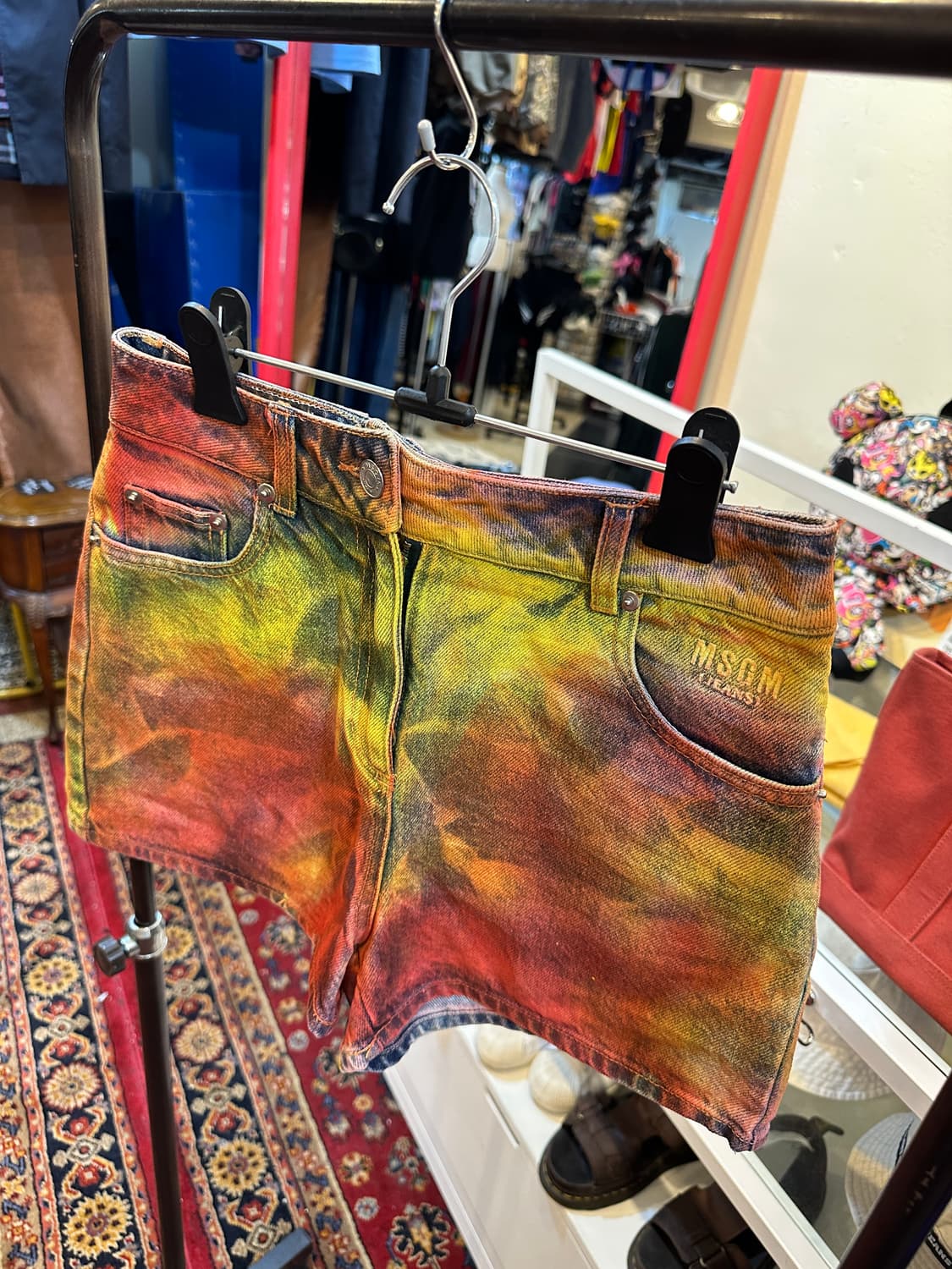 MSGM 멀티컬러 타이다잉 데님 숏팬츠 S 상품이미지3