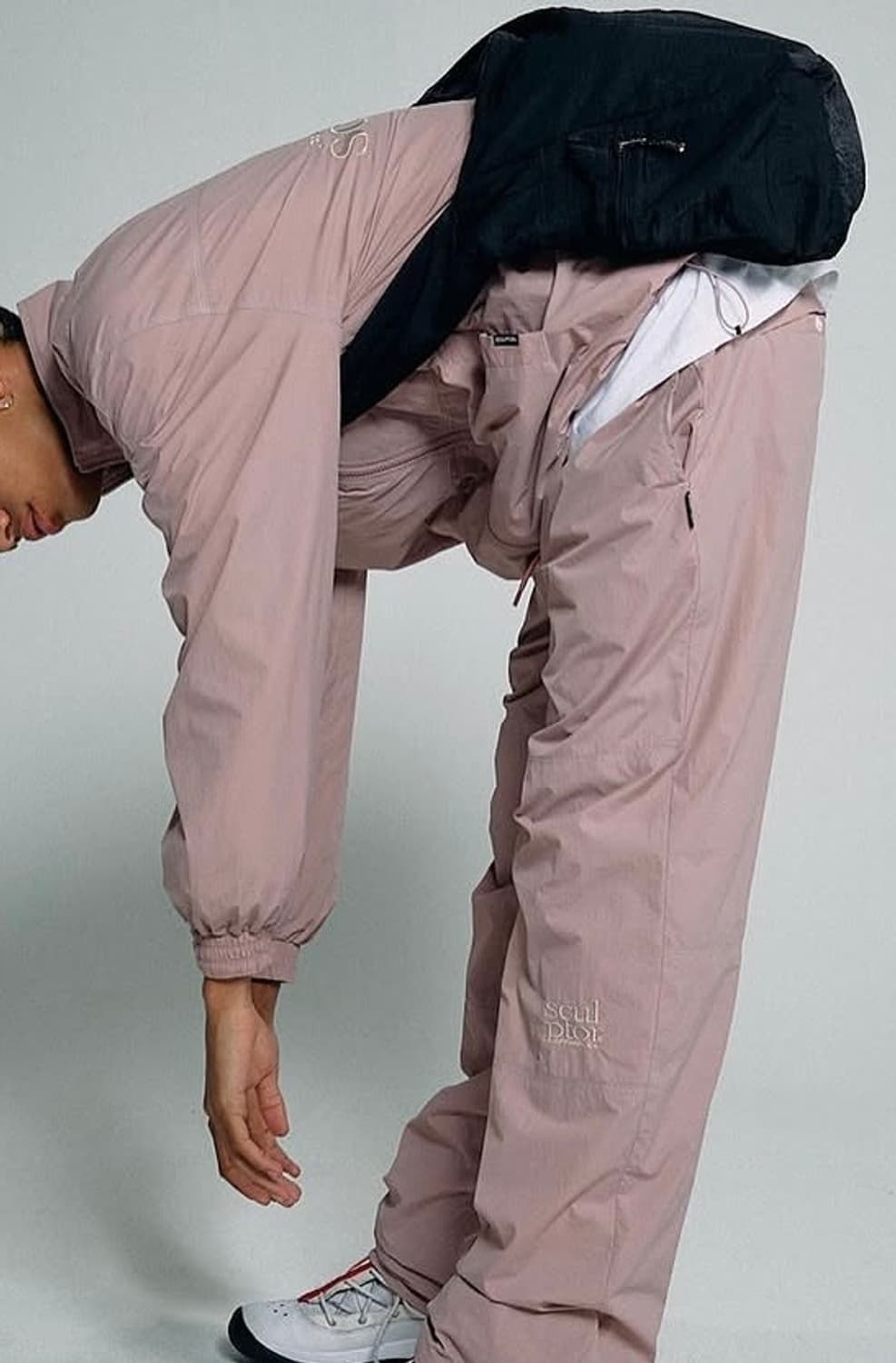 스컬프터 트리플 스티치 윈드브레이커 트랙팬츠 바람막이 세트 셋업 핑크 상품이미지1