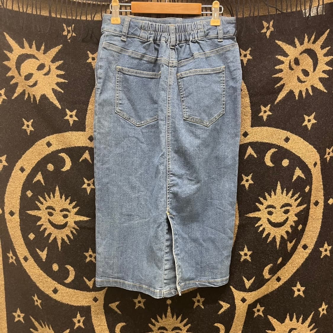 빈티지 스프링 캐주얼 버튼 빅포켓 데님 롱스커트 K0035 상품이미지3