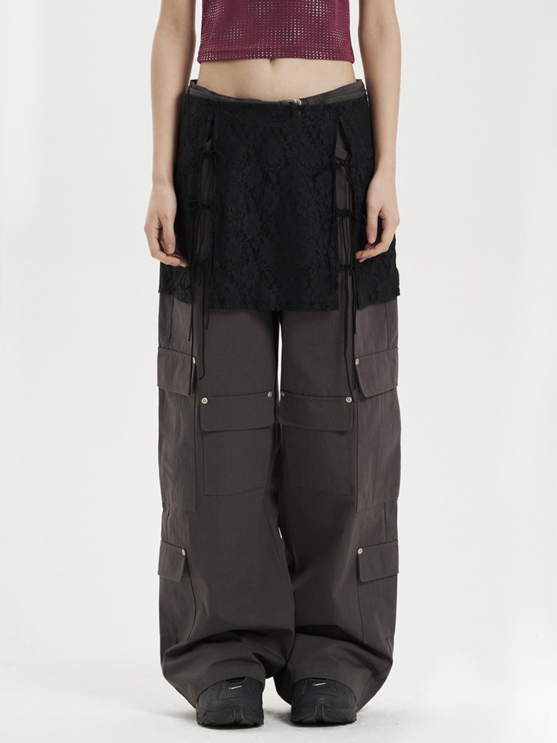 셋업이엑스이 LACE LAYERED SKIRT / BLACK 상품이미지2
