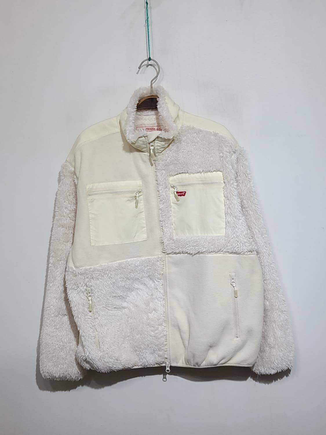 (XL) 리바이스 플리스 점퍼 아이보리 뽀글이 후리스 자켓  상품이미지1