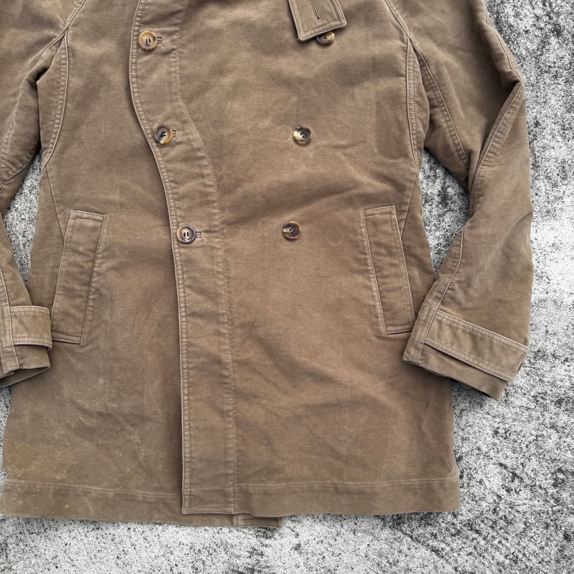 [XL] 00s Versace 베르사체 몰스킨 프렌치 모터싸이클 코트 상품이미지5