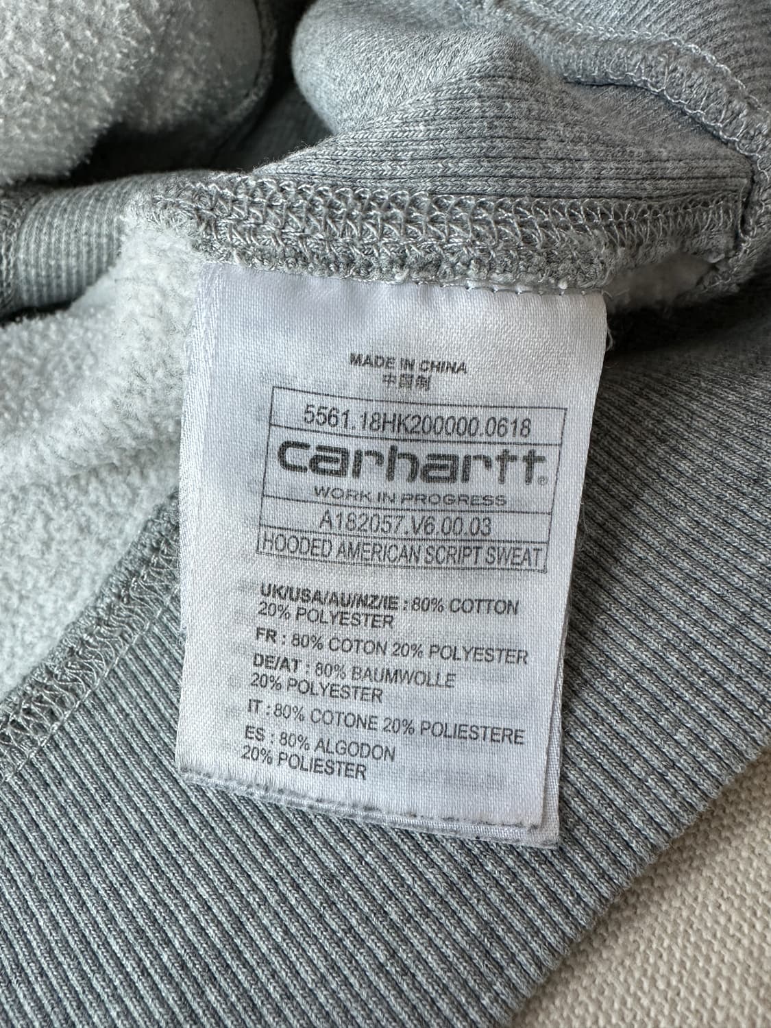칼하트 WIP 기모 후드 스웻셔츠 M 상품이미지7