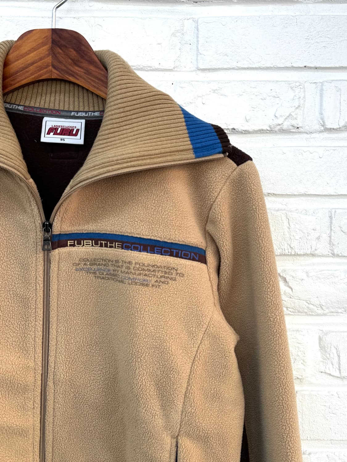 후부 레이디 베이지 하이넥 플리스 자켓 상품이미지4