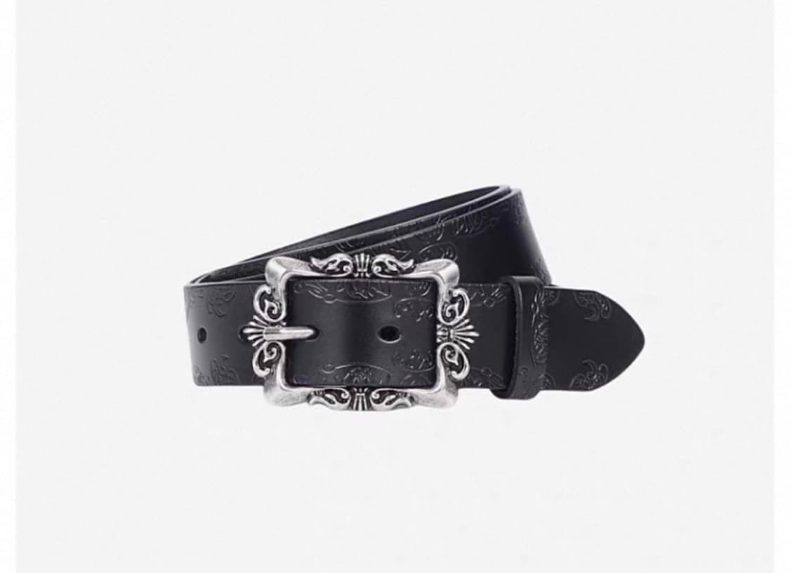 빈티지 크롬 메탈 빅버클 벨트 웨스턴 스타일 상품이미지1