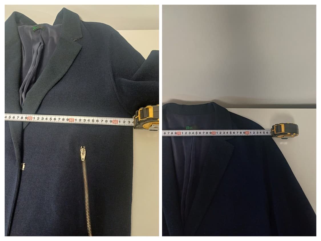 [울 98%/고급] 베네통 골드 지퍼 포인트 미니멀 자켓 (77/44호) 상품이미지10