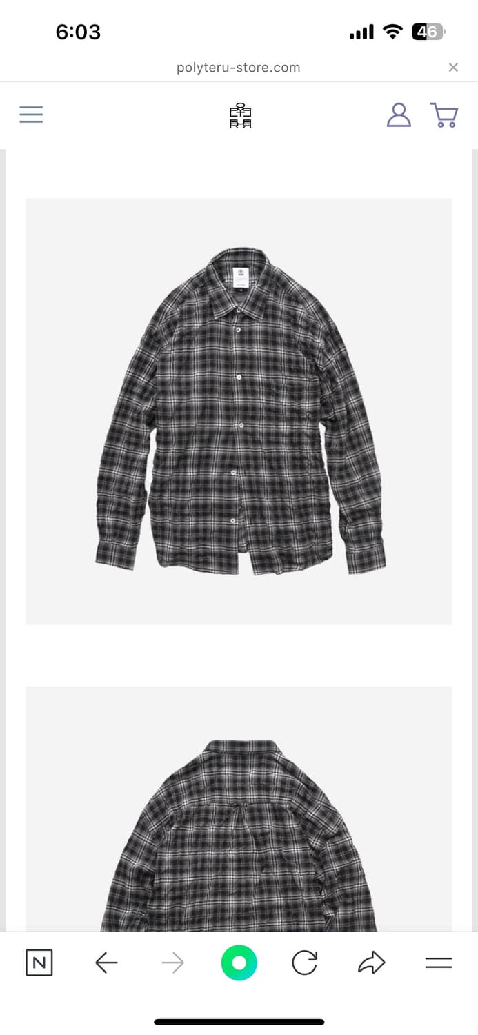 폴리테루 컨트리체크셔츠 워시드블랙4 상품이미지1