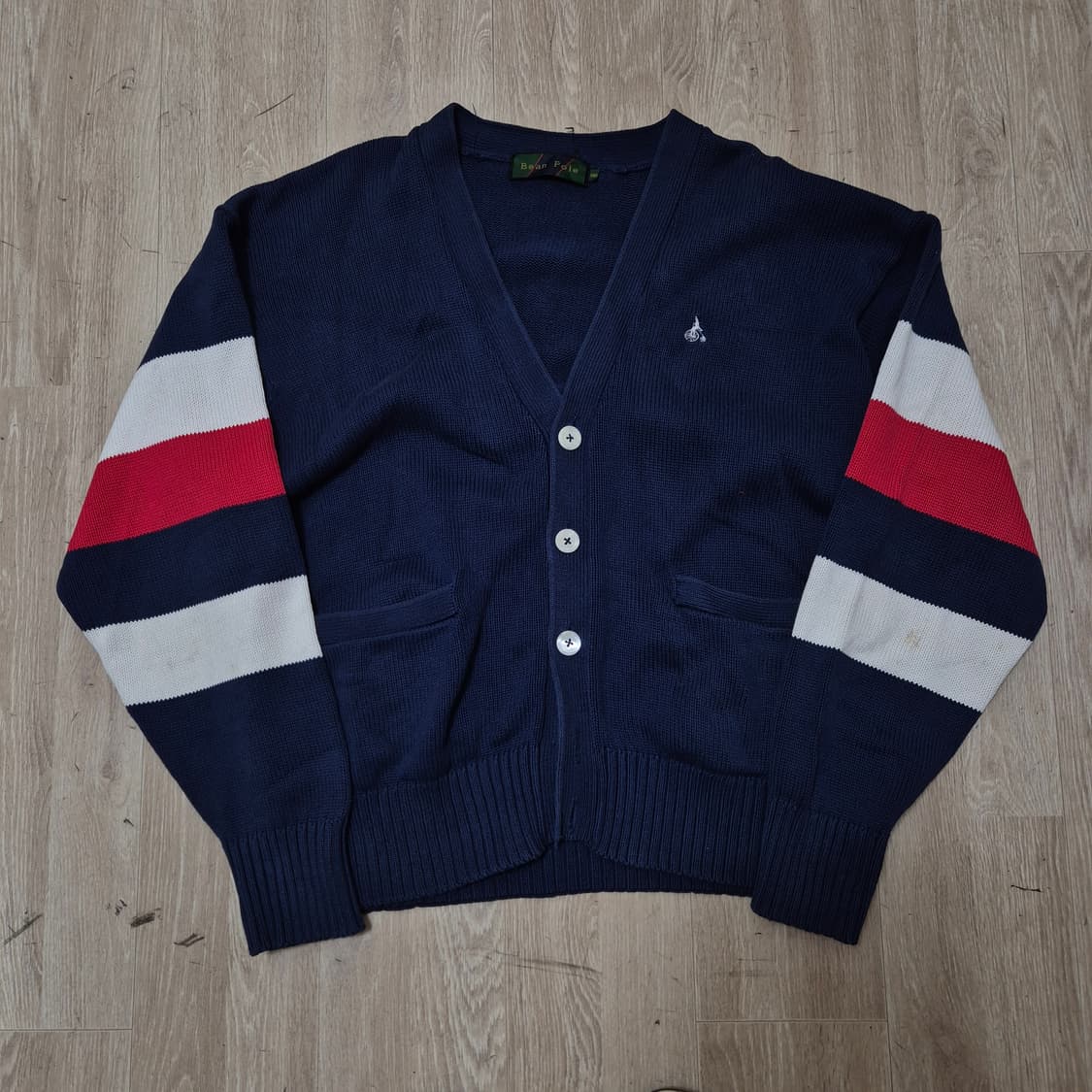 빈폴 배색 니트 가디건 L(100) 상품이미지1