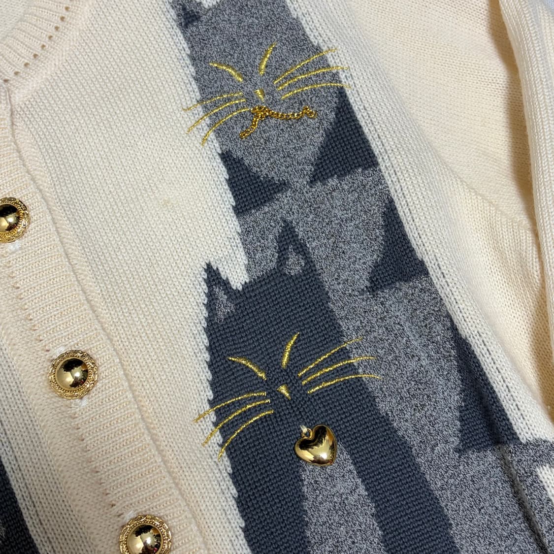 [일본빈티지] 고양이 울 니트 가디건 상품이미지4