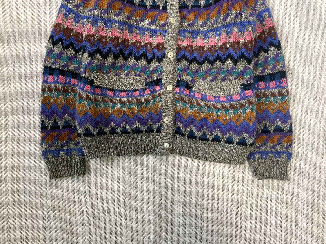 파세리오 멀티컬러 페어아일 패턴 니트 가디건 J03732 상품이미지2