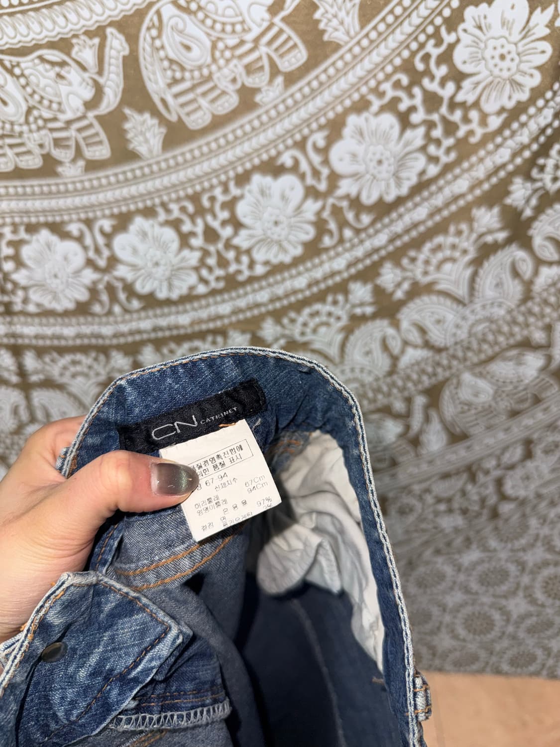 빈티지 여성 절개 워싱 데님스커트   상품이미지7