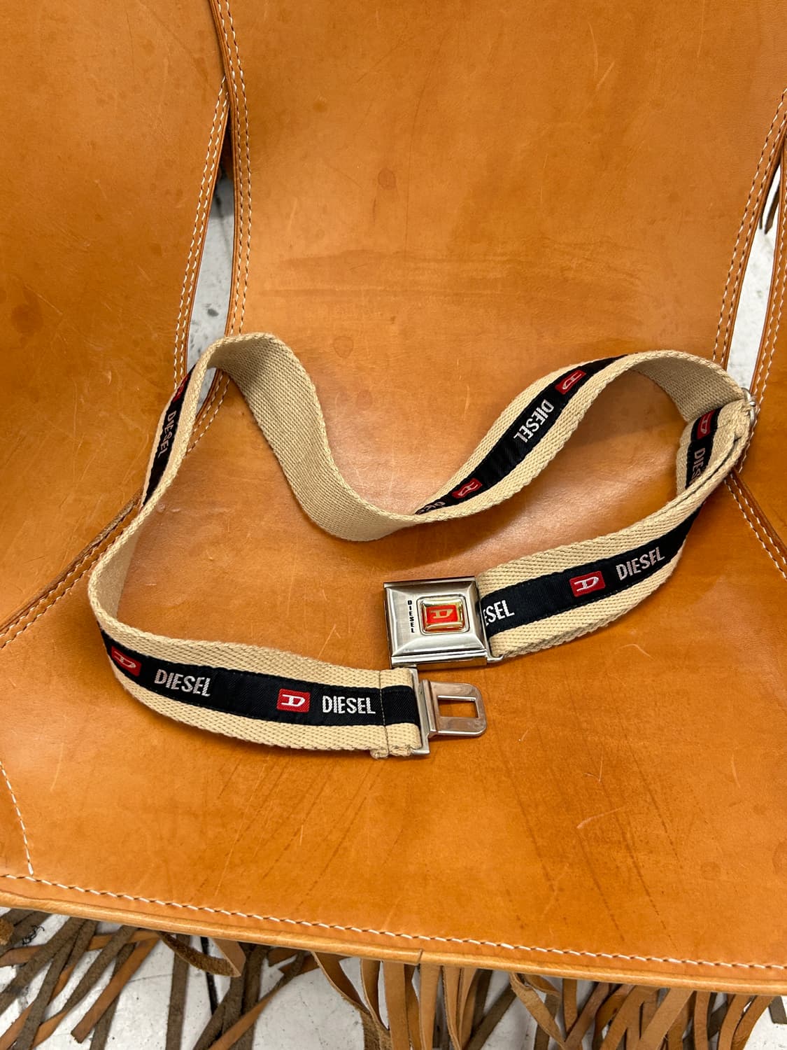 빈티지 디젤 버클 로고 캔버스 벨트 상품이미지1