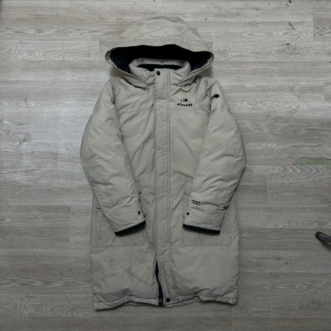 아이더 키즈 덕다운 700 후드 롱패딩 점퍼 [베이지] 150 상품이미지1