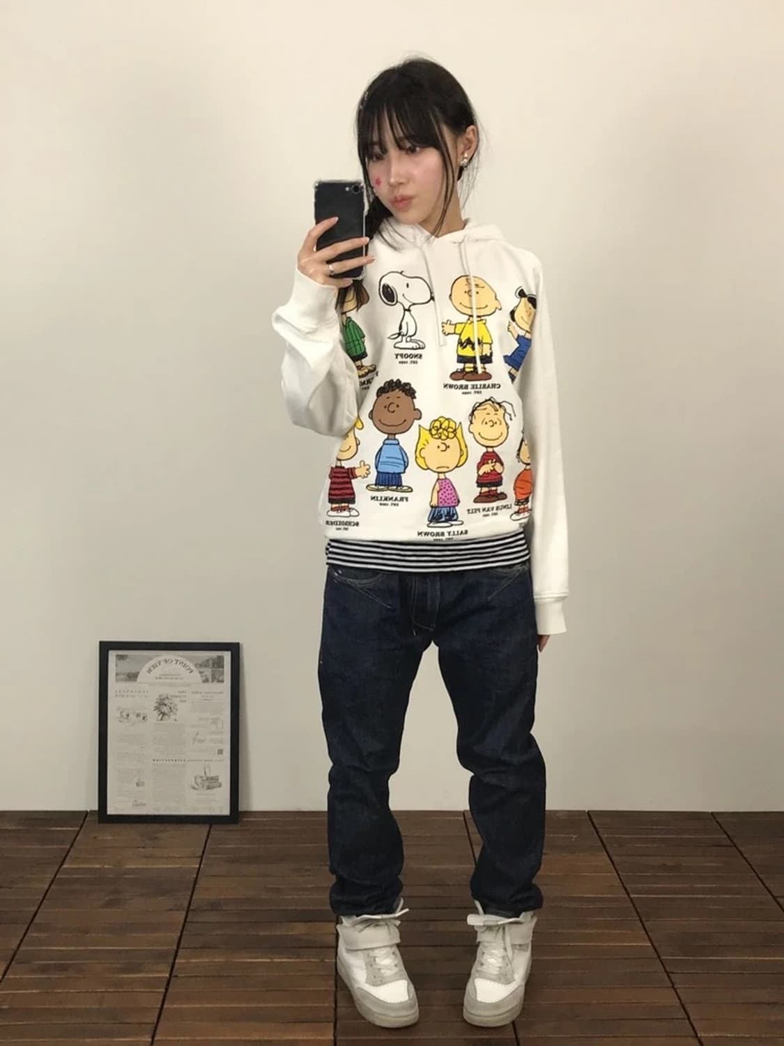 Lacoste x Peanuts White Hoodie 상품이미지1