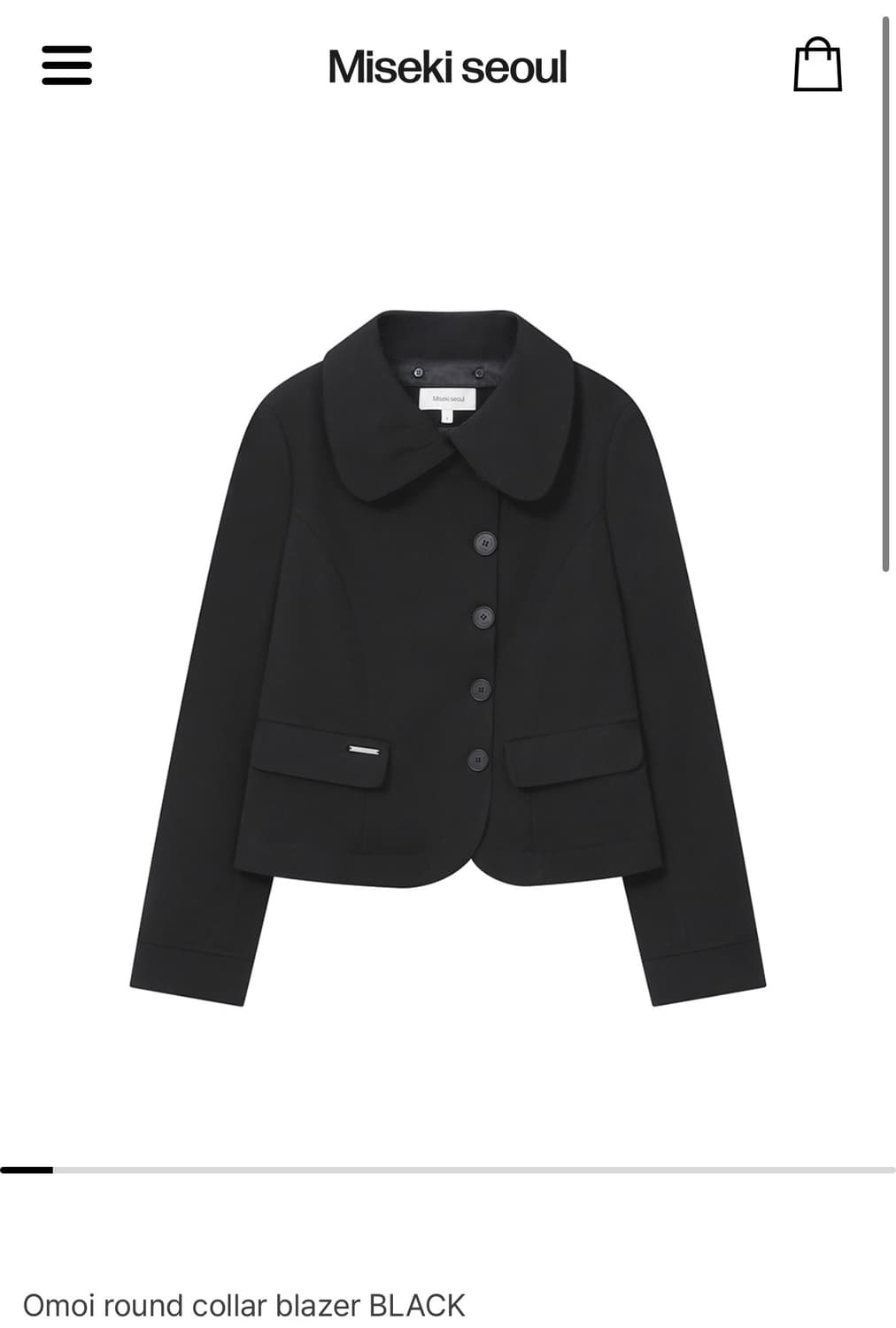 미세키서울 omoi round collar blazer black 상품이미지1
