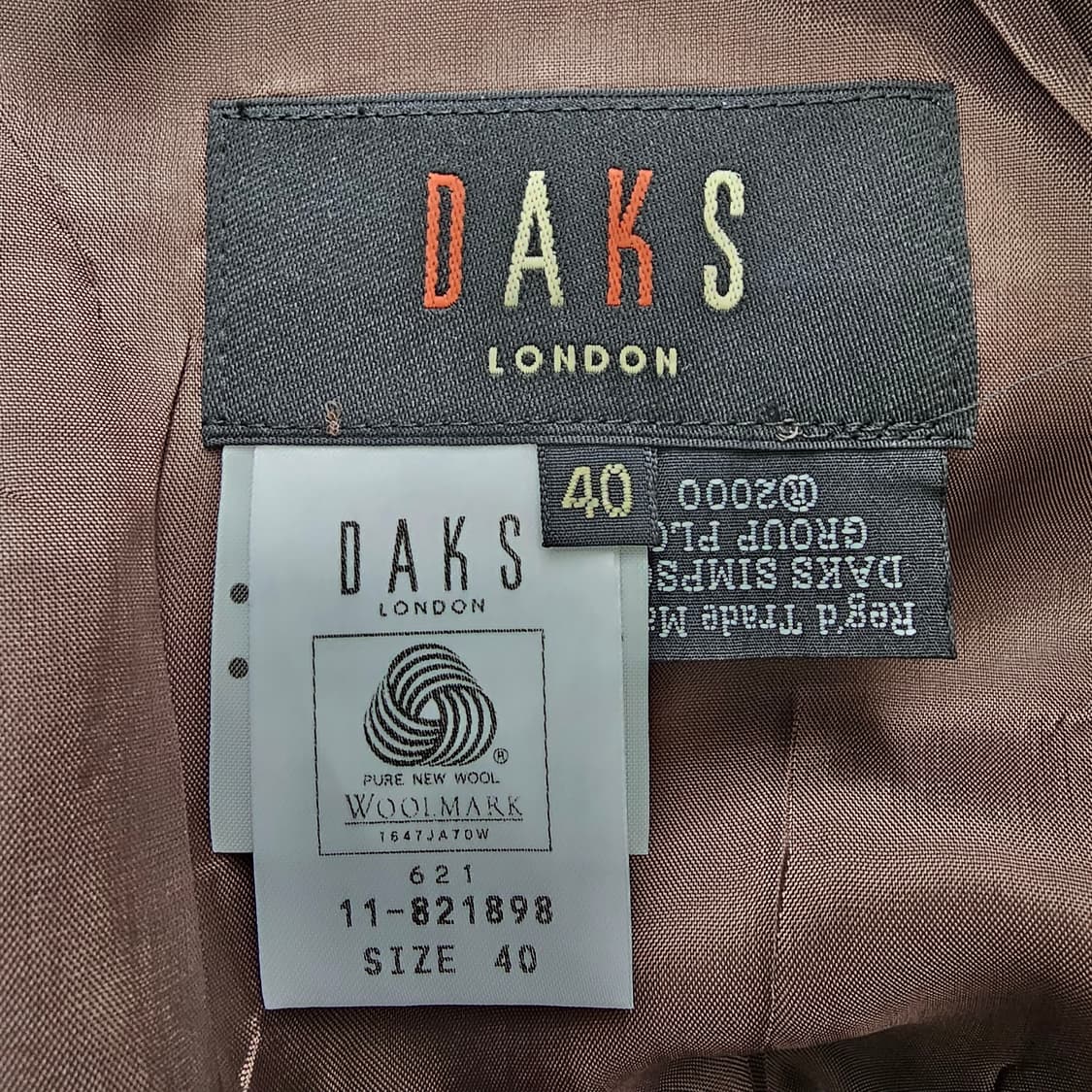 일본 DAKS 울100% 하운드체크 플리츠 브라운 미디스커트 상품이미지8