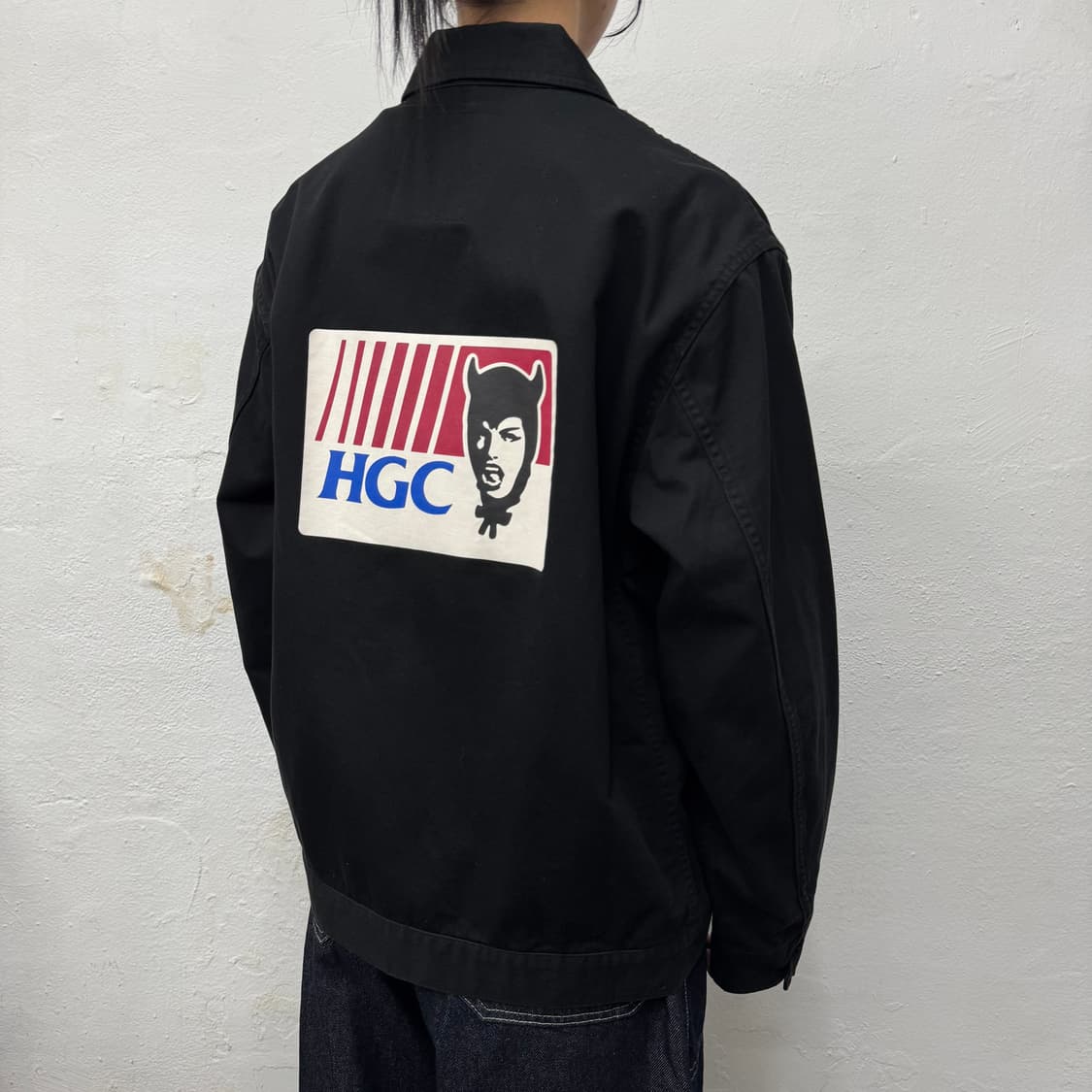 히스테릭글래머 블랙컬러 HGC 자수로고 코튼 워크 자켓 상품이미지2