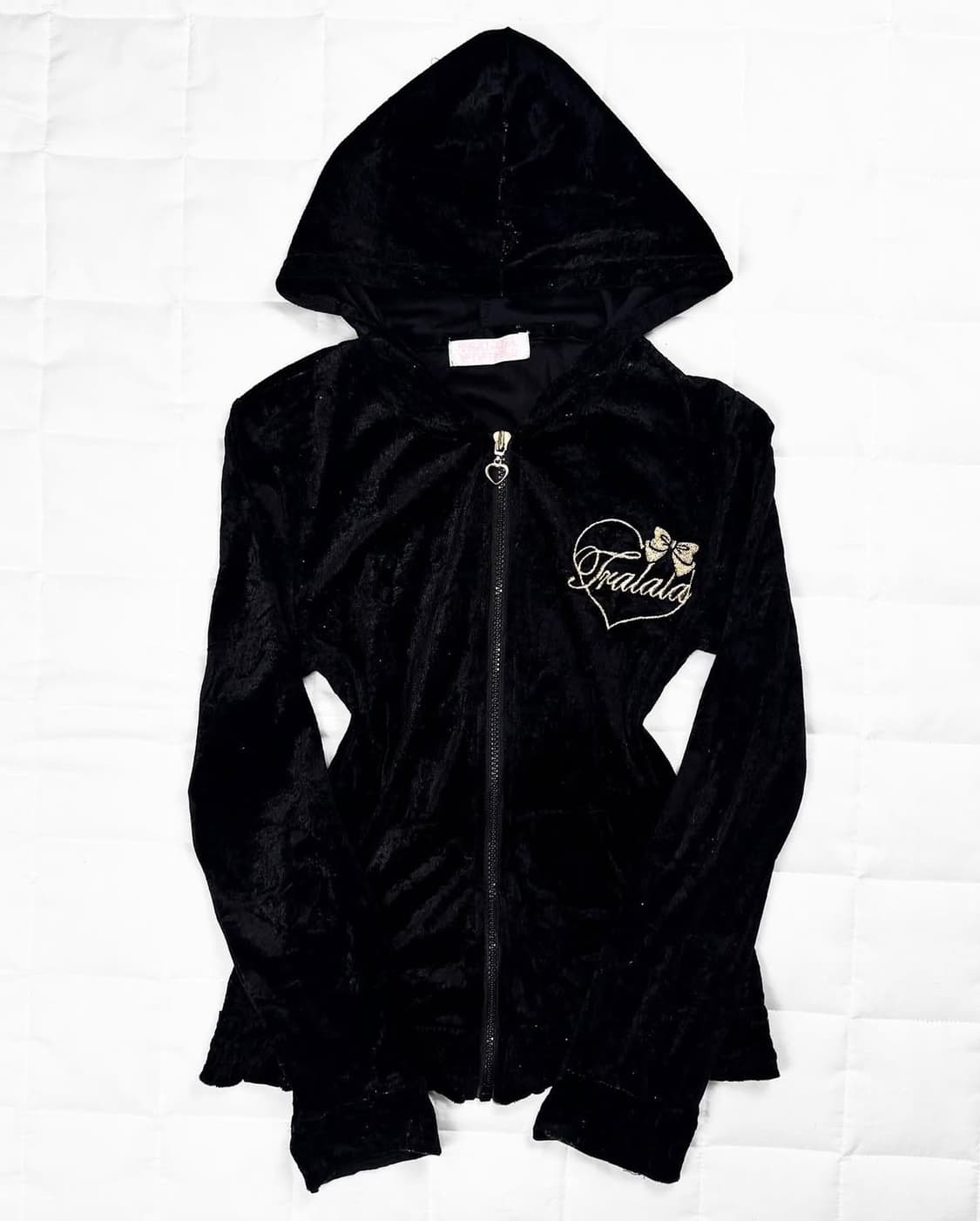 tralala 트랄랄라 벨벳 후드집업 블랙 상품이미지1