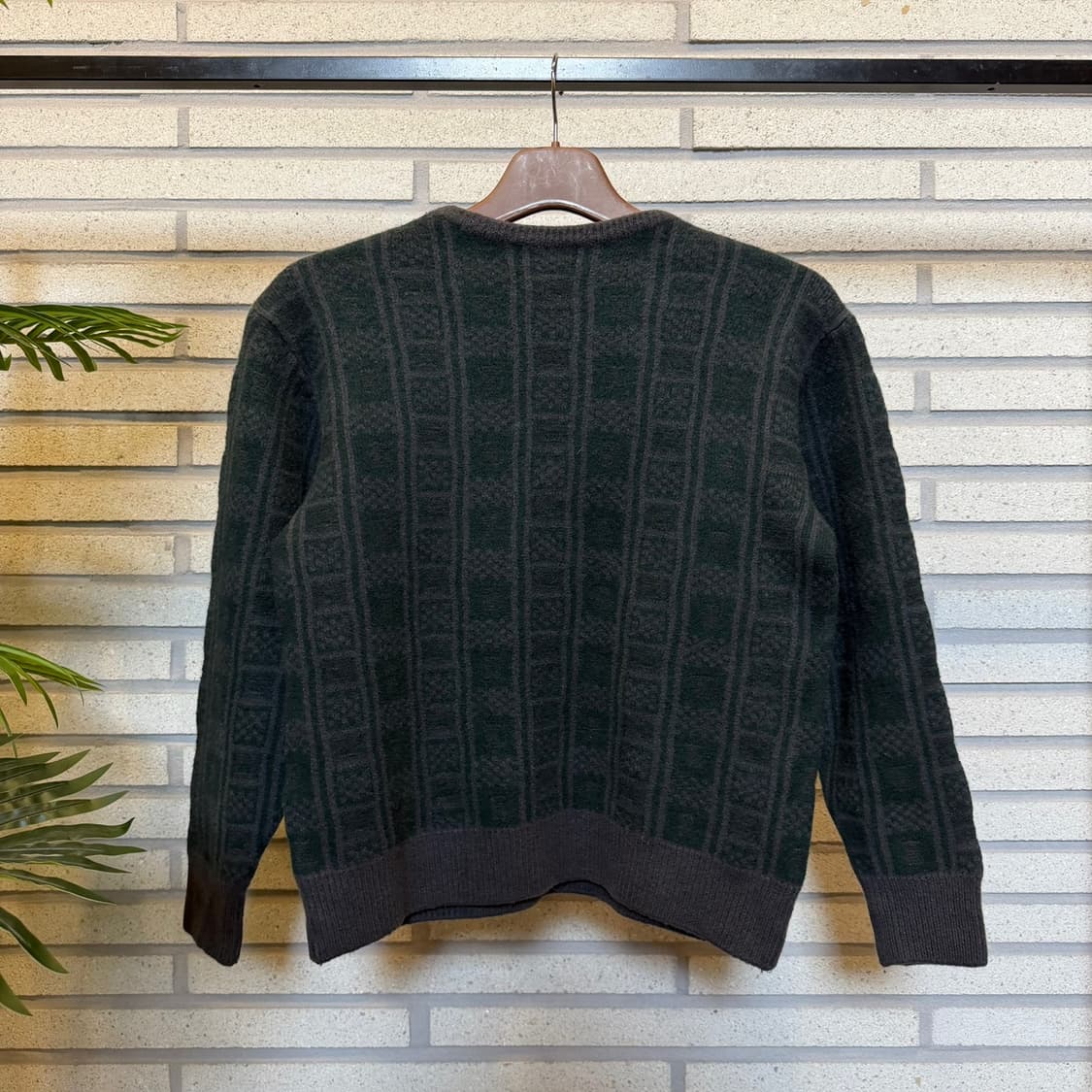 크리스찬 디올 자카드 울 니트 지오메트릭 패턴 디테일 딥그린 상품이미지3