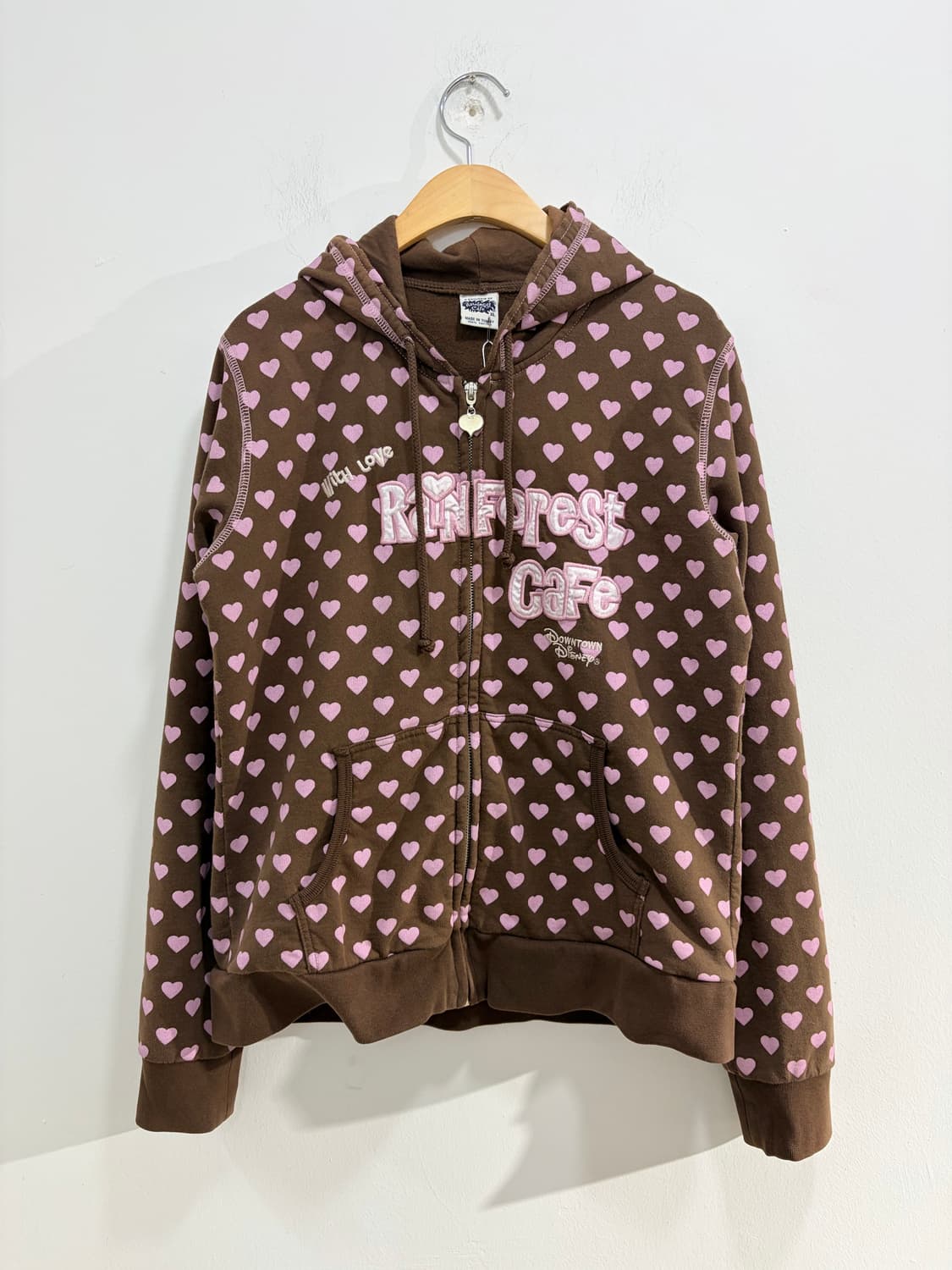 Rainforest Cafe 초코 브라운 하트 후드집업 상품이미지3