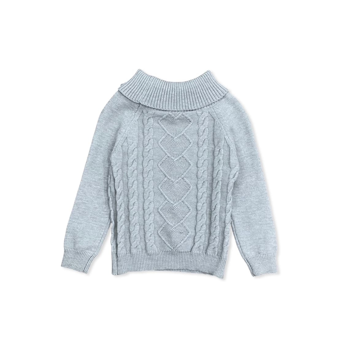 Ribbon Gray Off shoulder Knit Top 상품이미지3