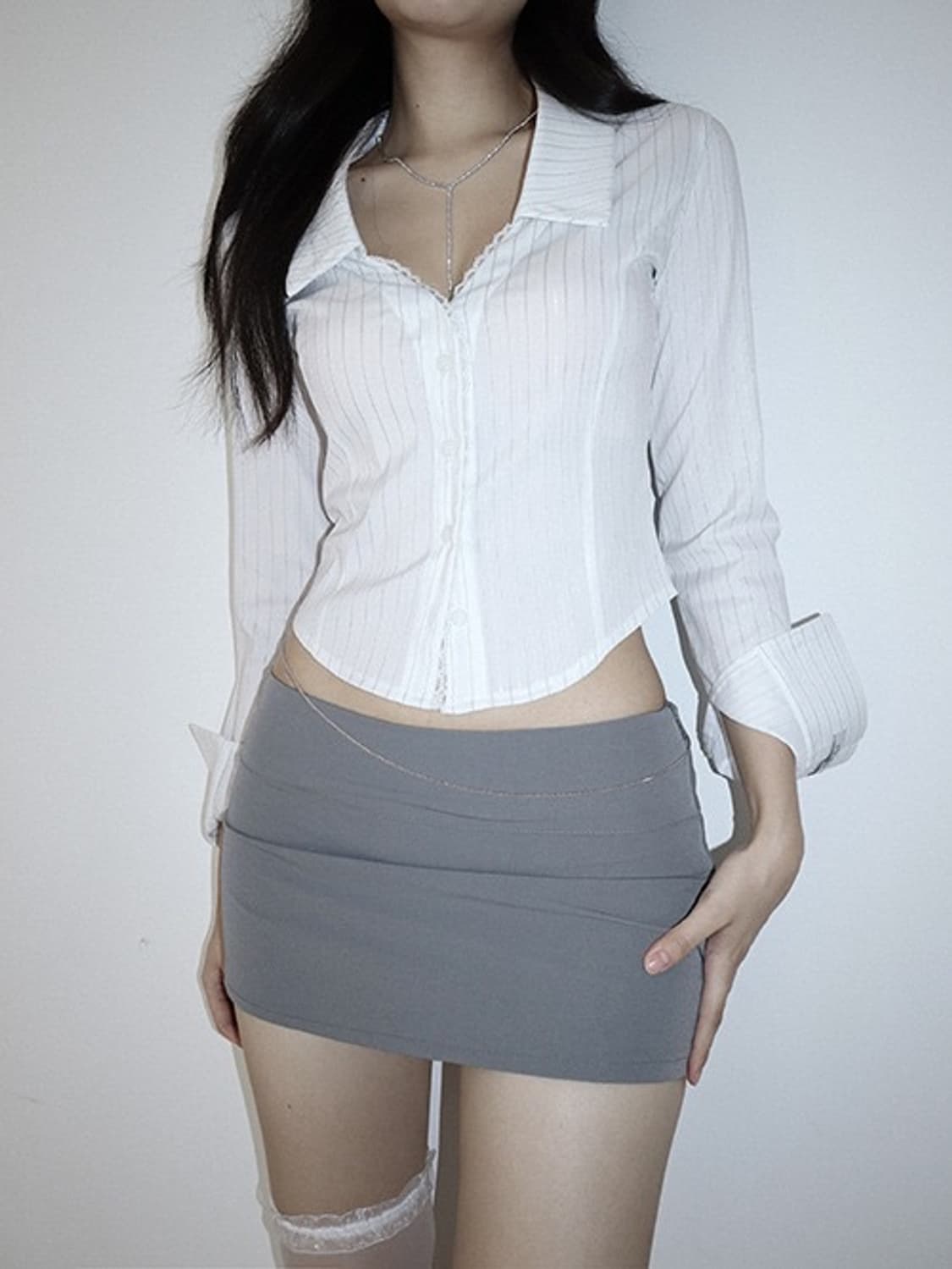 [CLaddA] lace princess shirt, white 상품이미지1