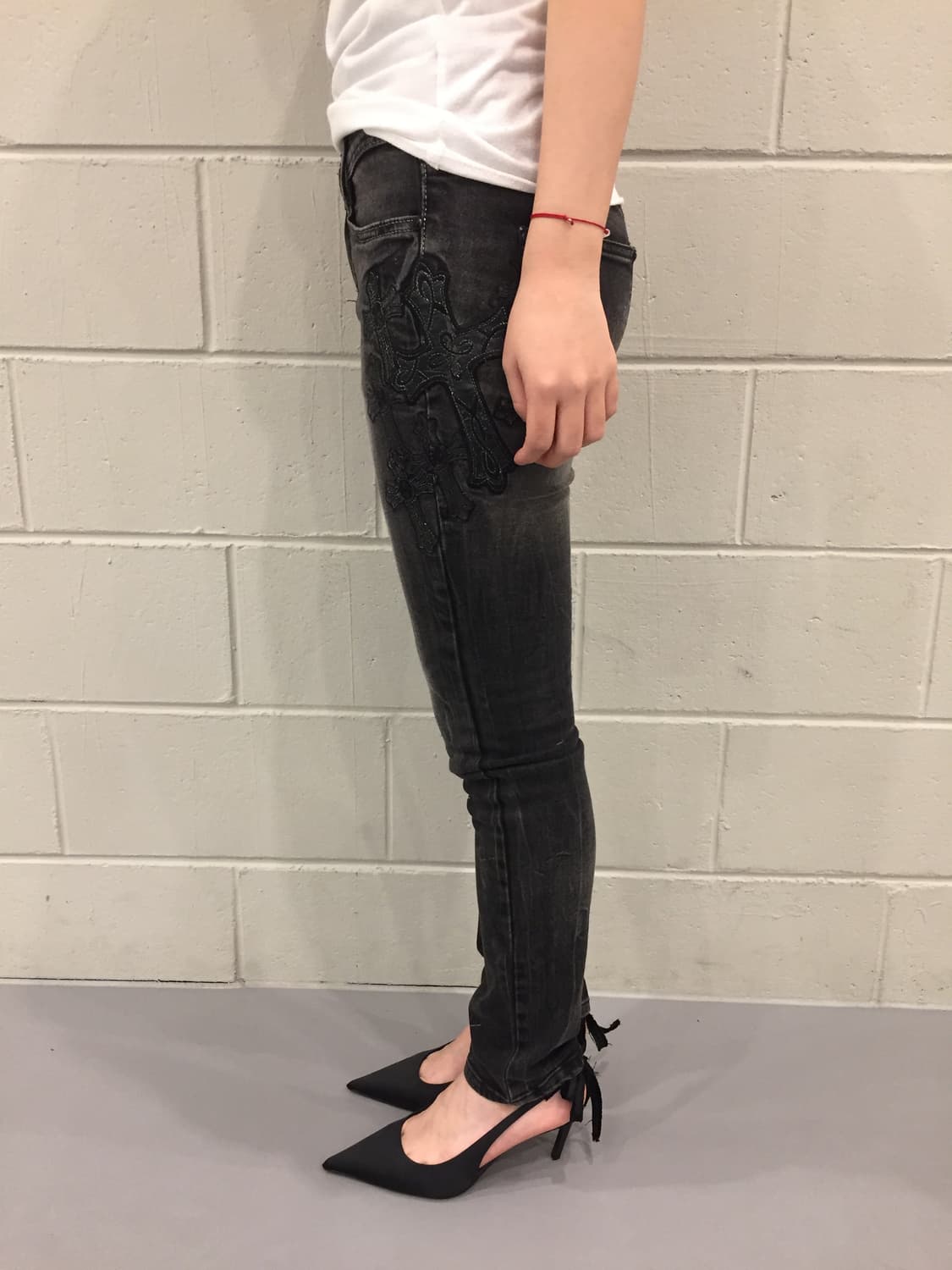 DASTA DENIM 크로스 패치 데님팬츠 상품이미지5