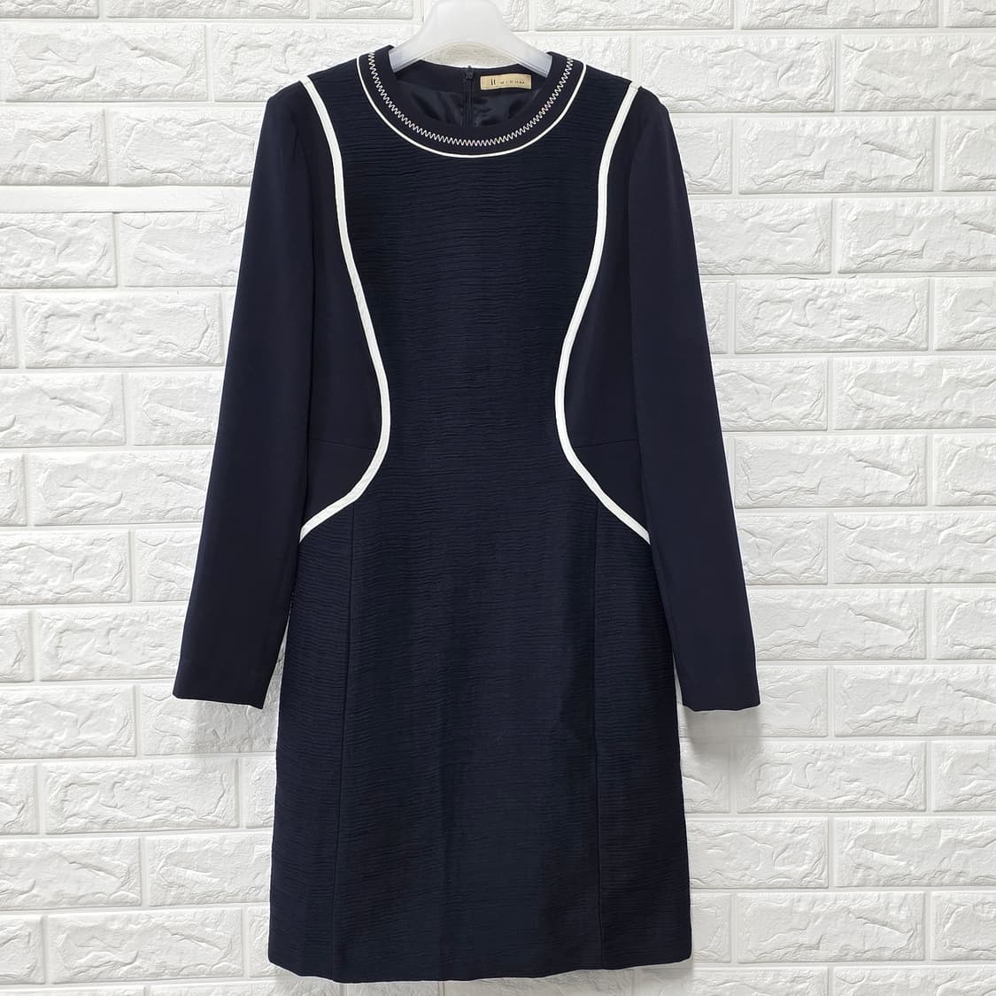 택포) S 잇미샤 네이비 배색 원피스 상품이미지1