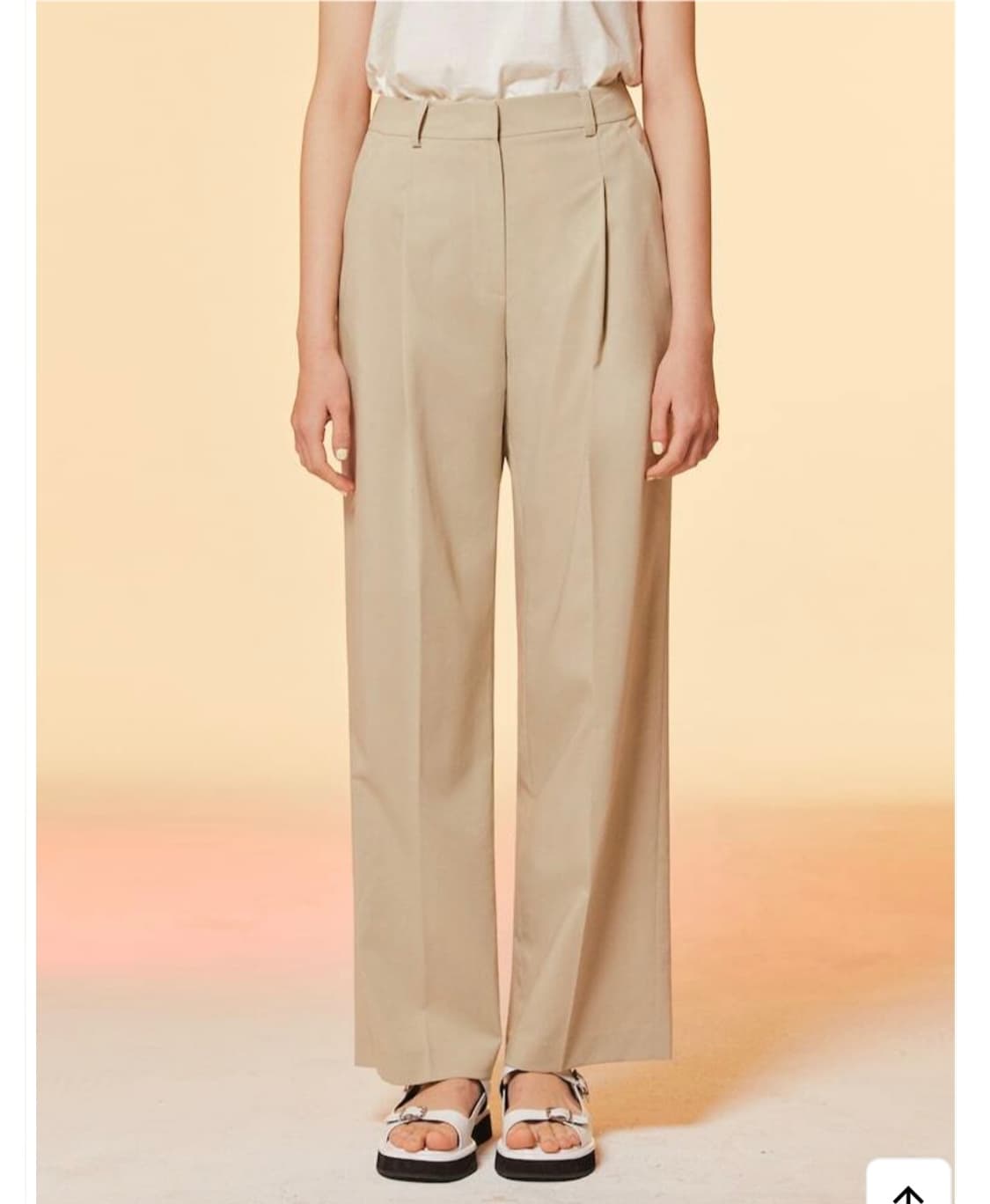 구호플러스 세미 와이드 팬츠 베이지 SS시즌 상품이미지1