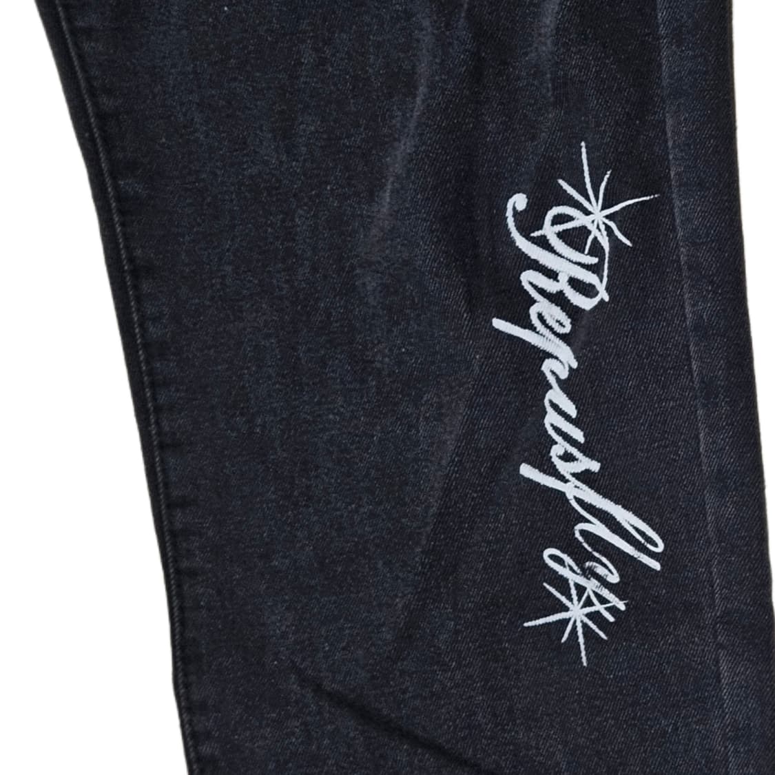 러프 레터링 흑청 스트레이트핏 데님팬츠 빈티지 청바지 상품이미지2