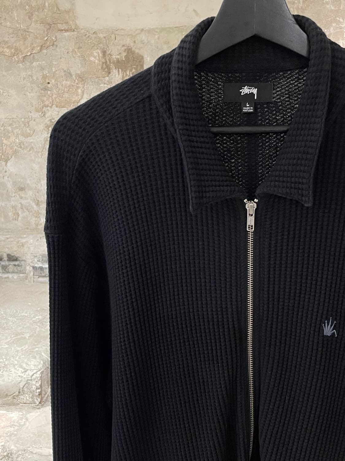 스투시 블랙 빅 써멀 와플 집업 자켓 상품이미지2